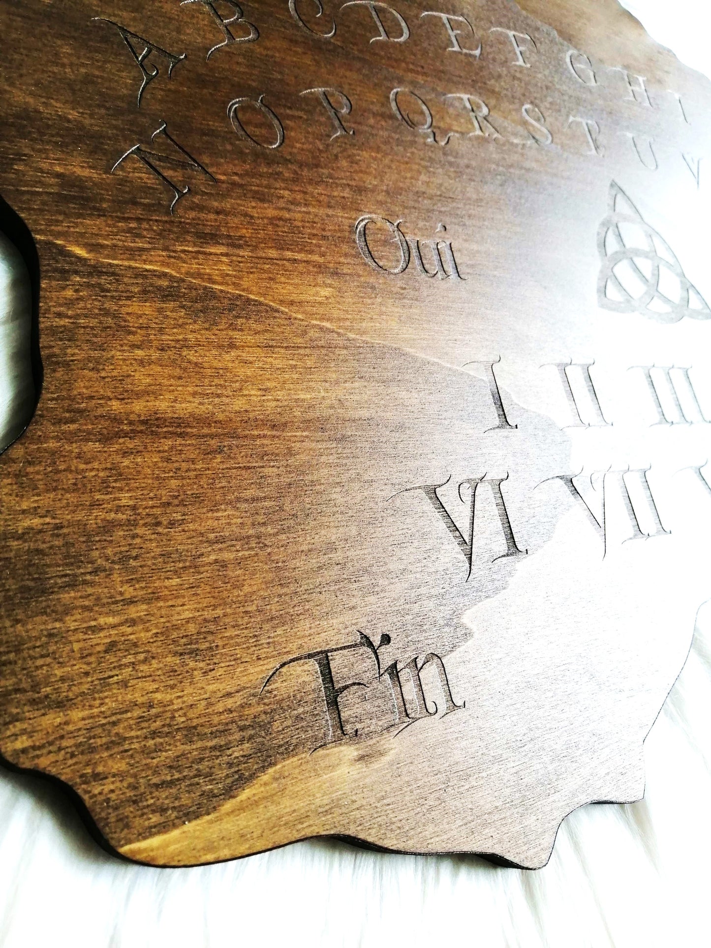 Planche Ouija Artisanale en Bois - Grand Format, Divination Ésotérique et Décoration Mystique