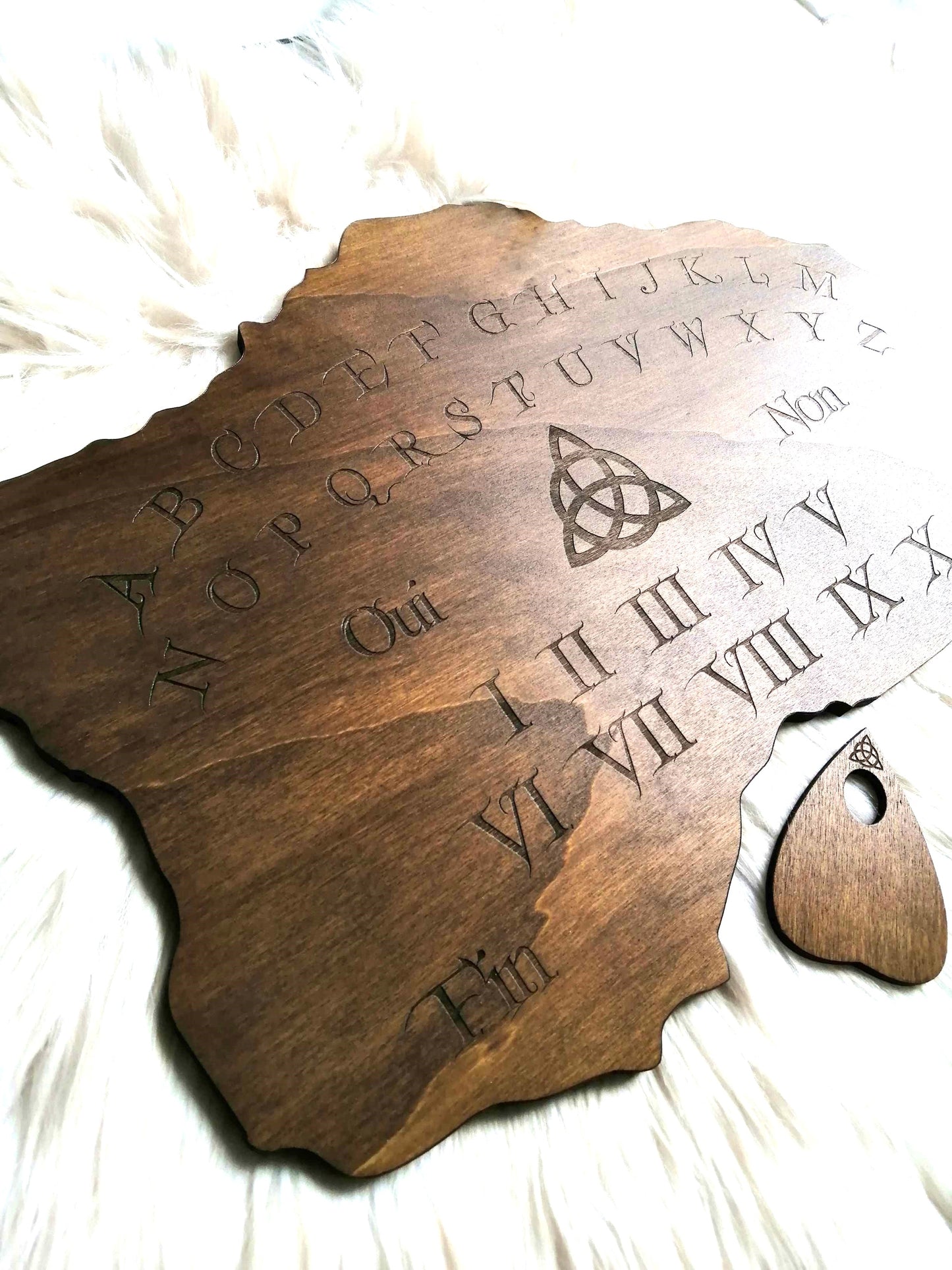 Planche Ouija Artisanale en Bois - Grand Format, Divination Ésotérique et Décoration Mystique
