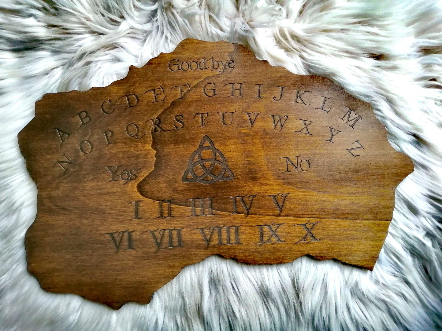 Planche Ouija Artisanale en Bois - Grand Format, Divination Ésotérique et Décoration Mystique