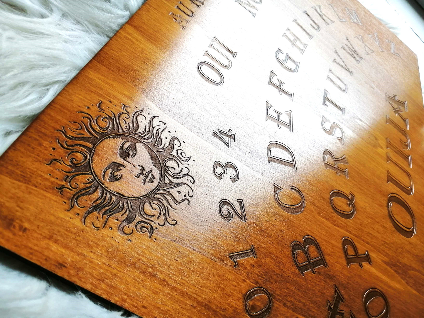 Planche Ouija Artisanale - Grande Taille en Bois de Qualité, Divination Ésotérique et Décoration Mystique