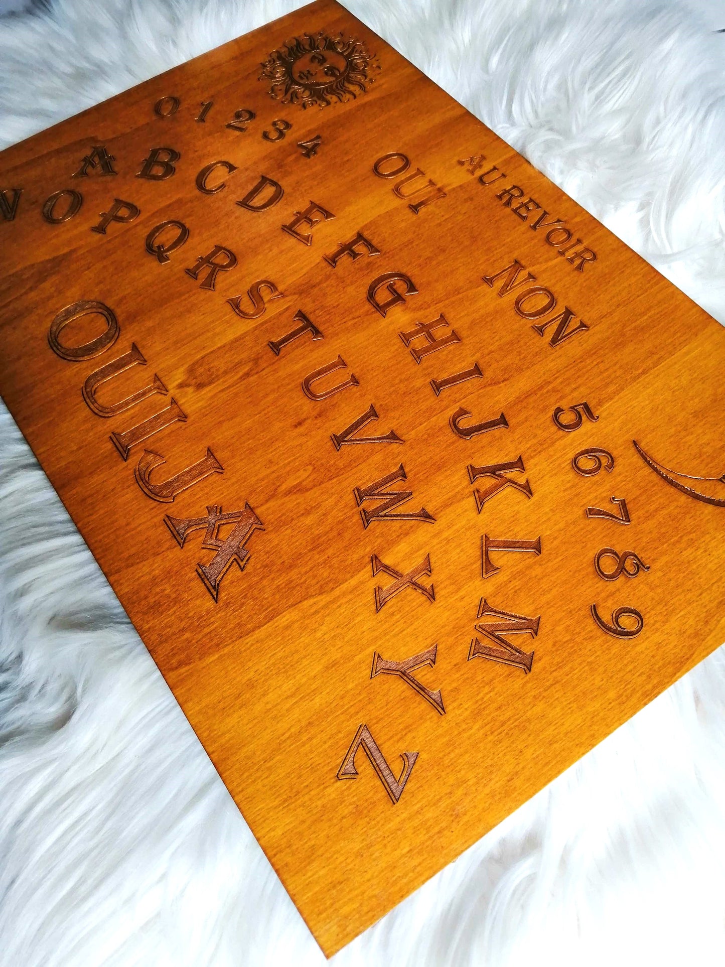 Planche Ouija Artisanale - Grande Taille en Bois de Qualité, Divination Ésotérique et Décoration Mystique