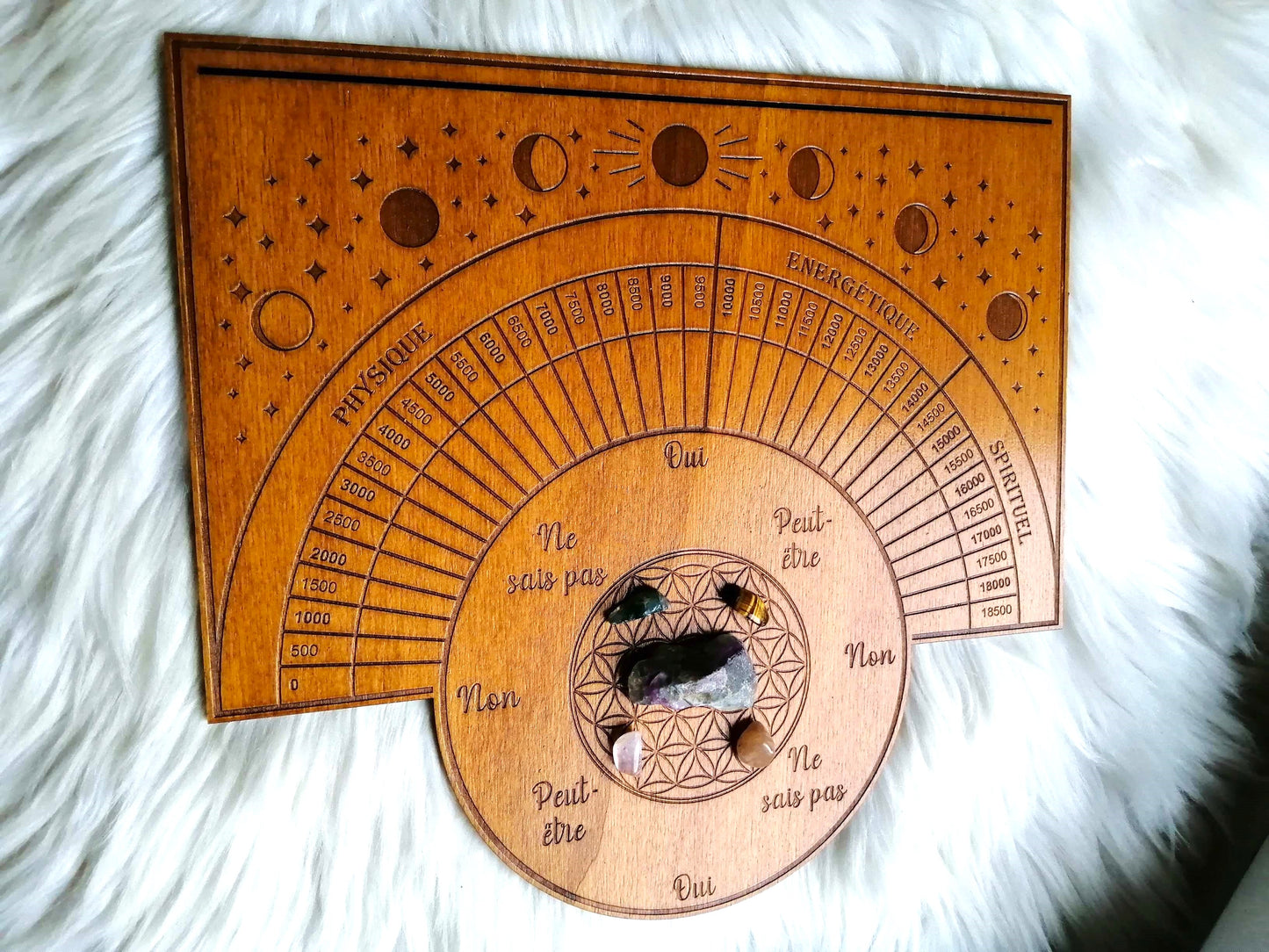 🔮 Planche de Radiesthésie Cartomancie – Outil Artisanale pour Pendule et Divination