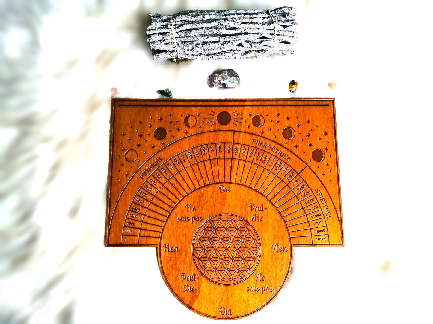 🔮 Planche de Radiesthésie Cartomancie – Outil Artisanale pour Pendule et Divination