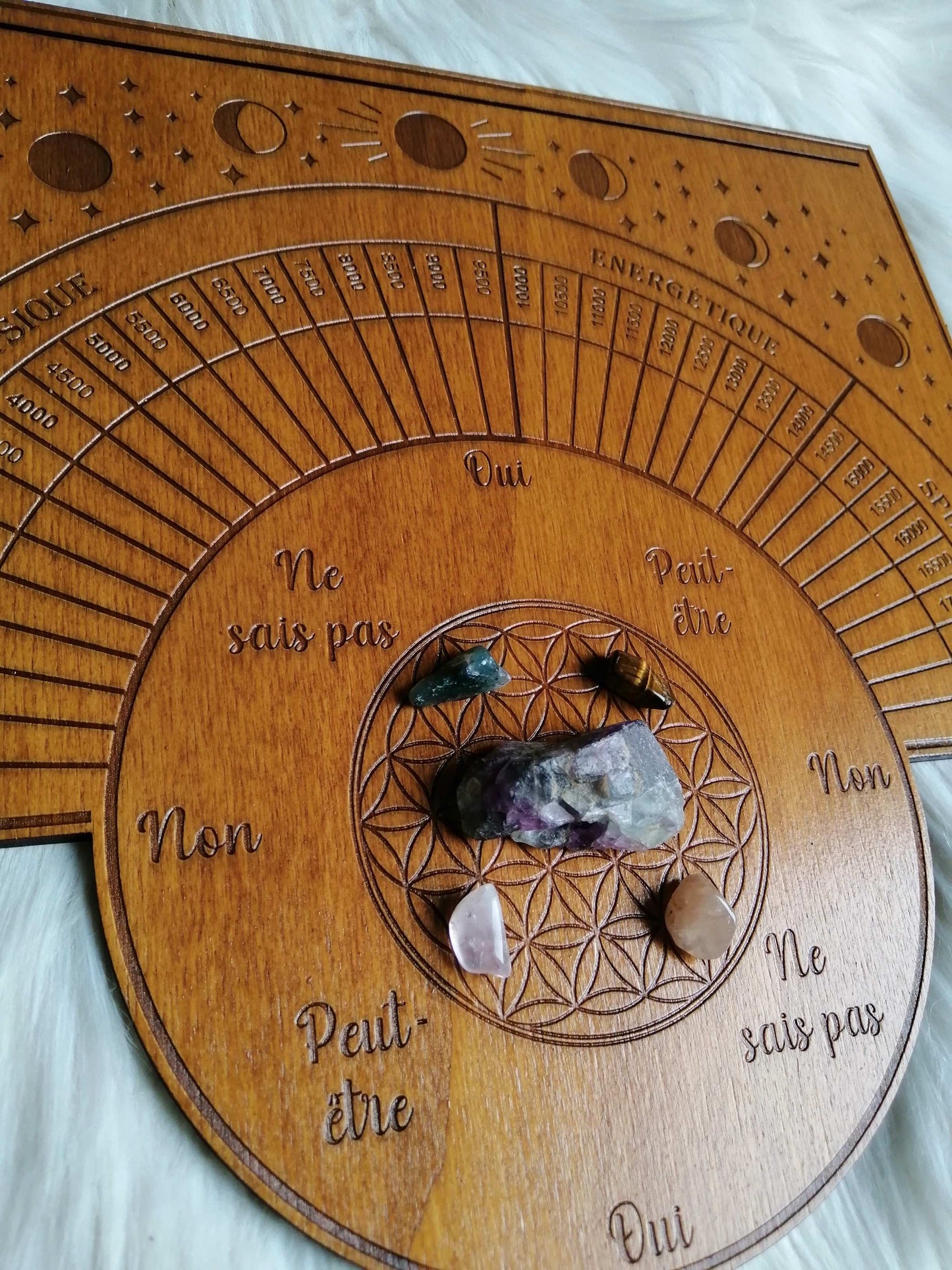 🔮 Planche de Radiesthésie Cartomancie – Outil Artisanale pour Pendule et Divination