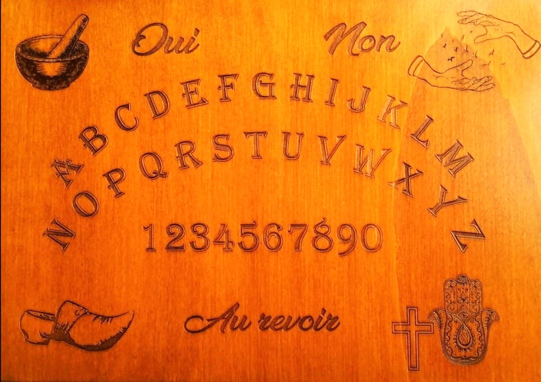 Ouija Personnalisée sur mesure, grand modèle en Bois - Planche Ésotérique Artisanale Unique - Fabrication Française"