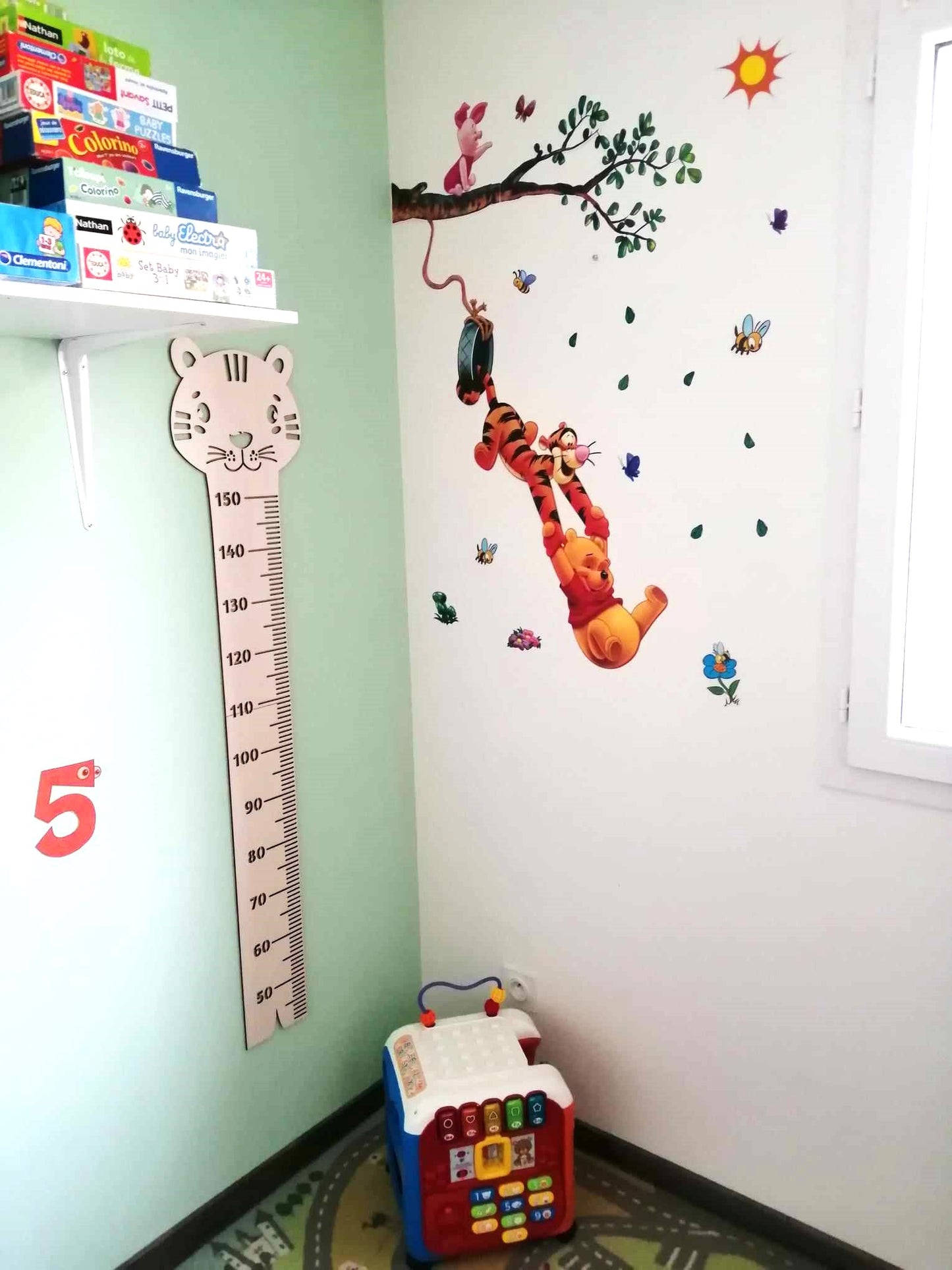 Toise tigre, décoration murale chambre enfant originale.