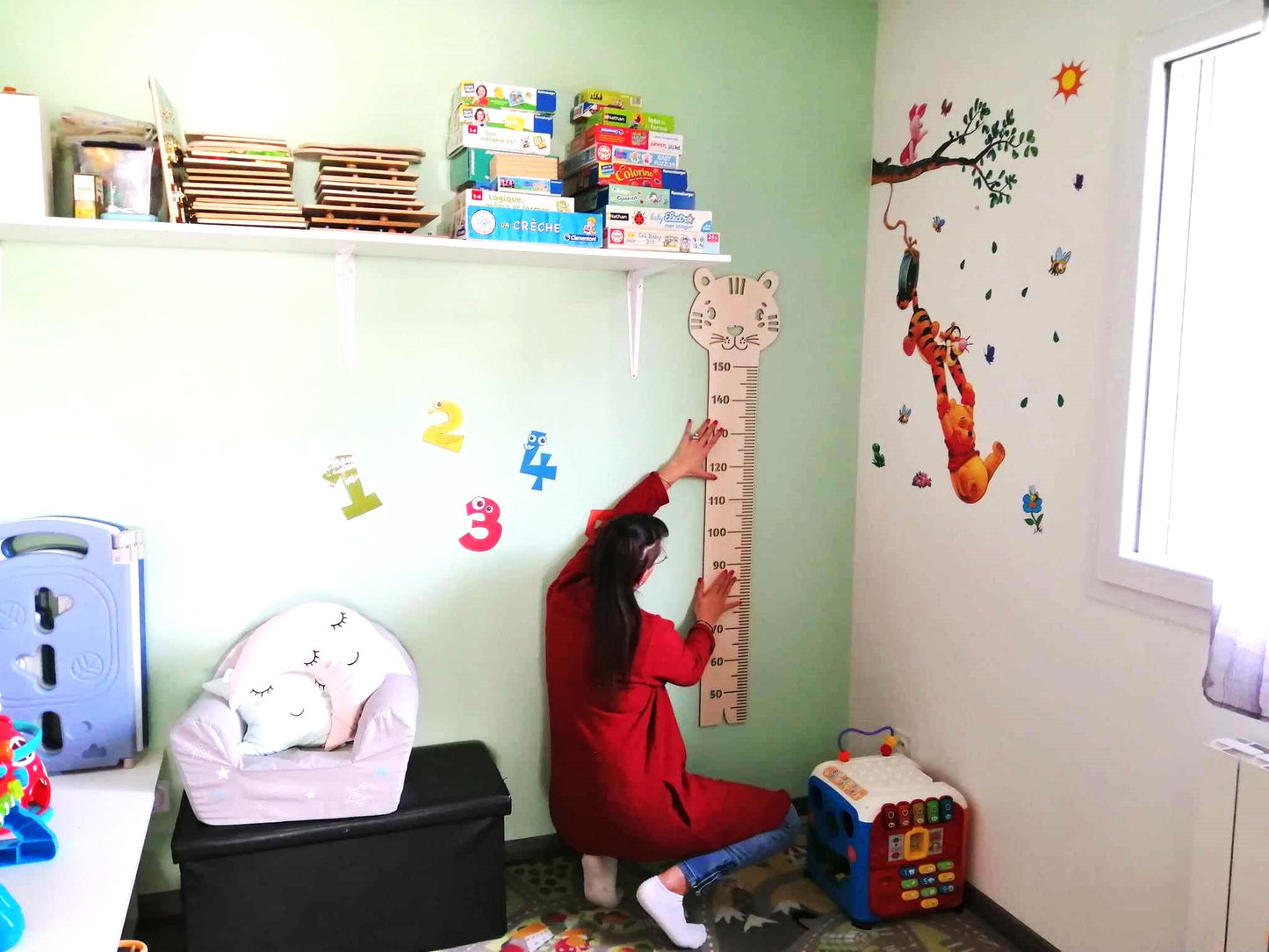 Toise tigre, décoration murale chambre enfant originale.