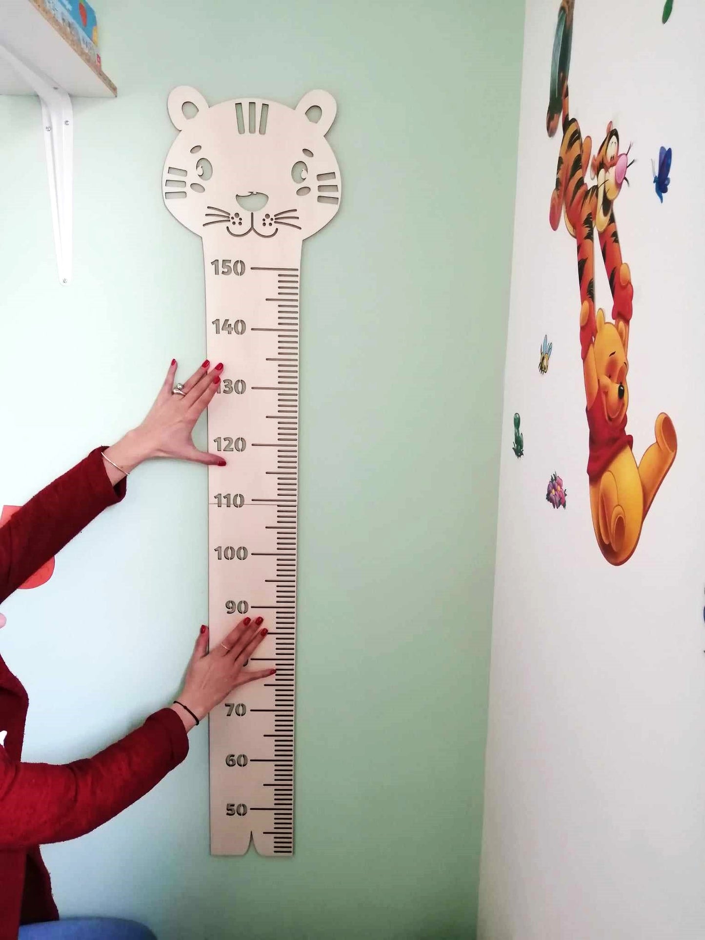 Toise tigre, décoration murale chambre enfant originale.