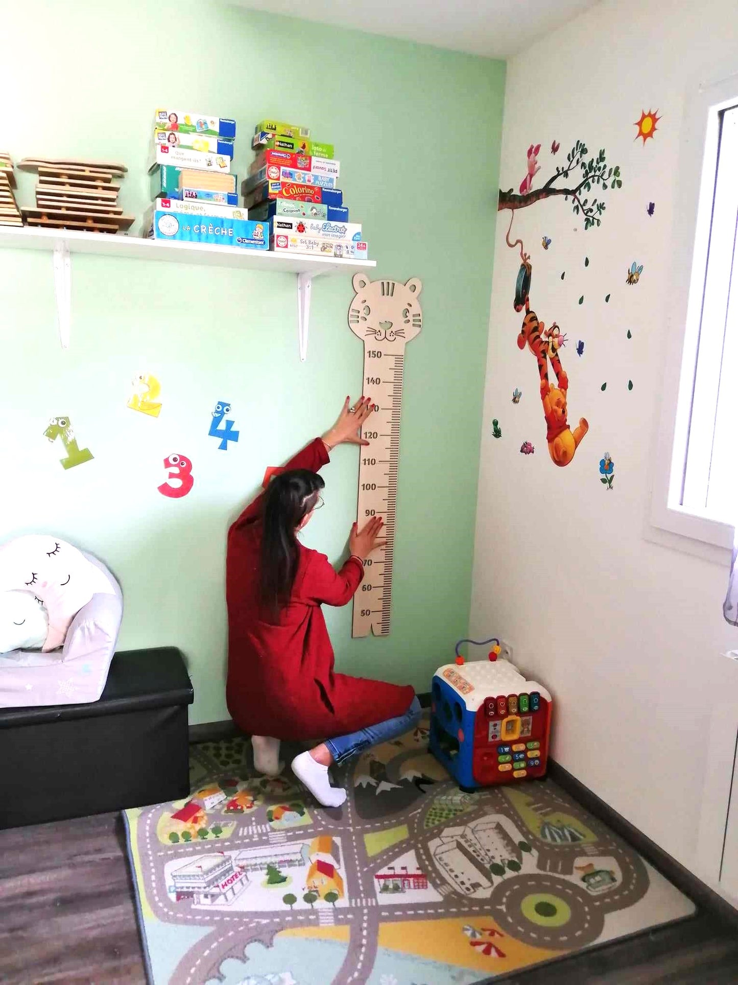 Toise tigre, décoration murale chambre enfant originale.