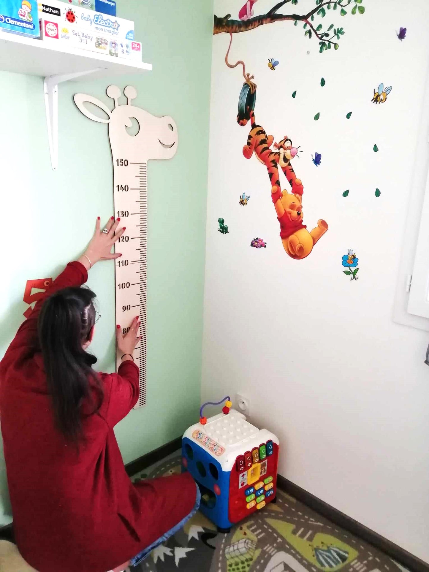 Toise Girafe, décoration murale chambre enfant originale.