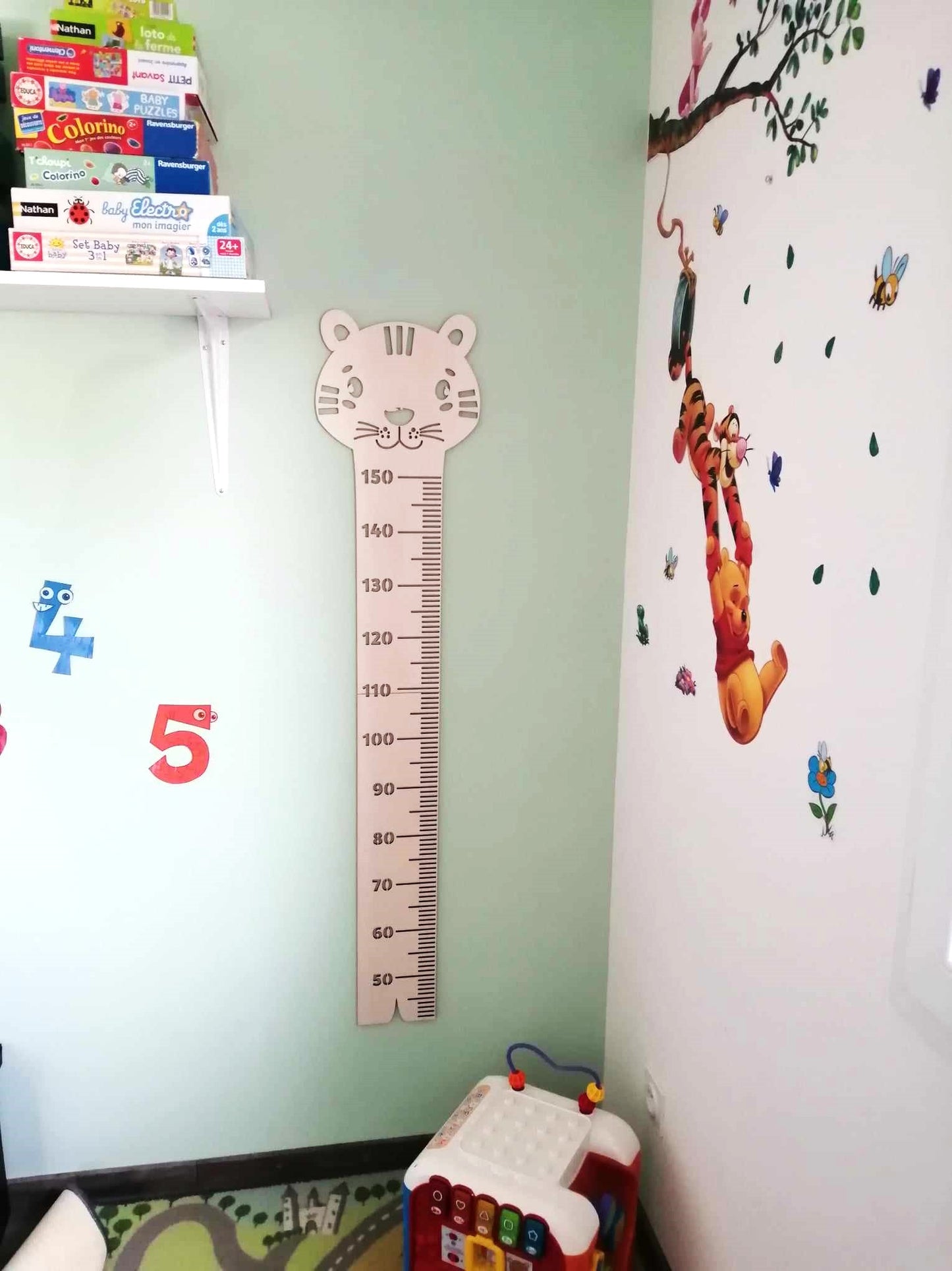 Toise tigre, décoration murale chambre enfant originale.