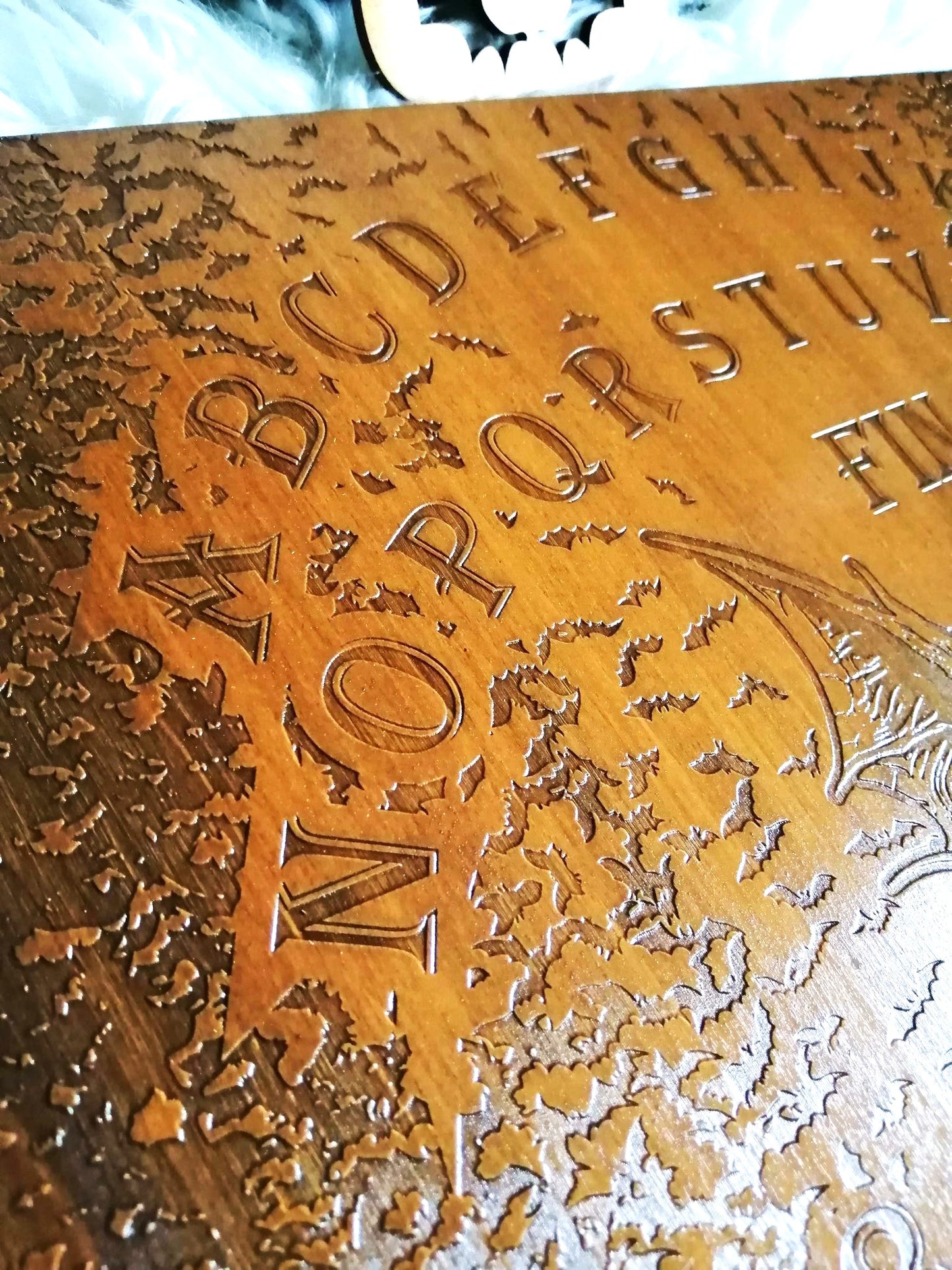 Planche Ouija chauve souris Artisanale - Grand Format, Bois de Qualité, Divination et Décoration Ésotérique Unique