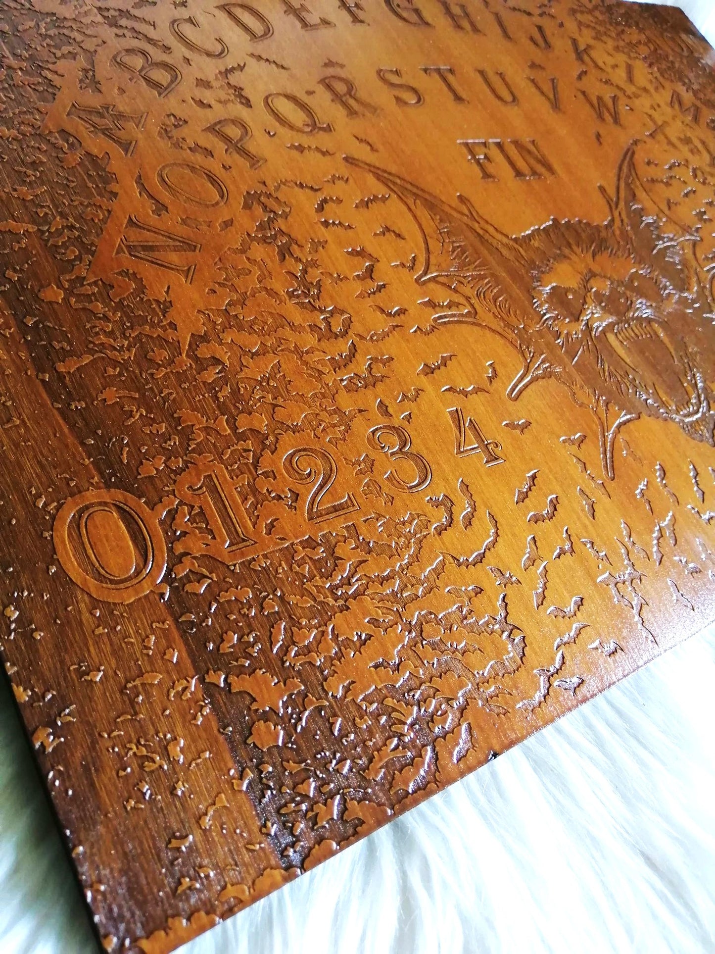 Planche Ouija chauve souris Artisanale - Grand Format, Bois de Qualité, Divination et Décoration Ésotérique Unique