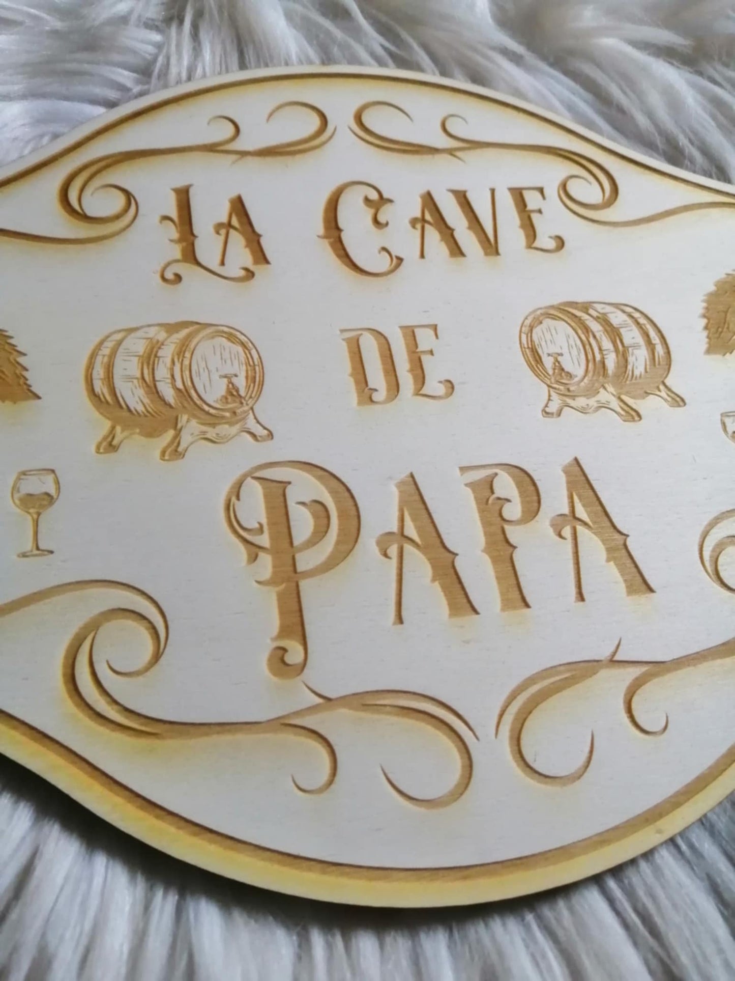 Plaque, pancarte Bois Personnalisée "La Cave de Papy/ Papa" – Gravure Artisanale pour Cave, Garage ou Atelier