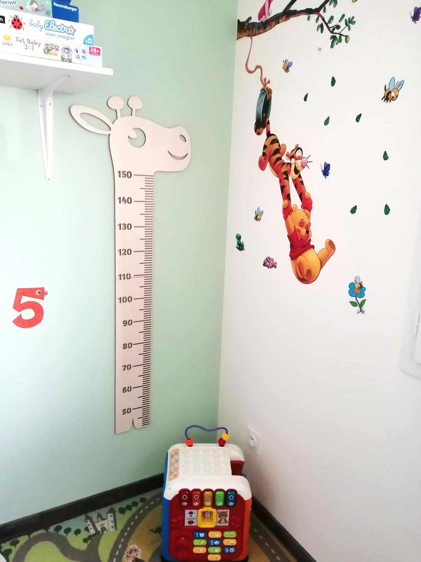 Toise Girafe, décoration murale chambre enfant originale.