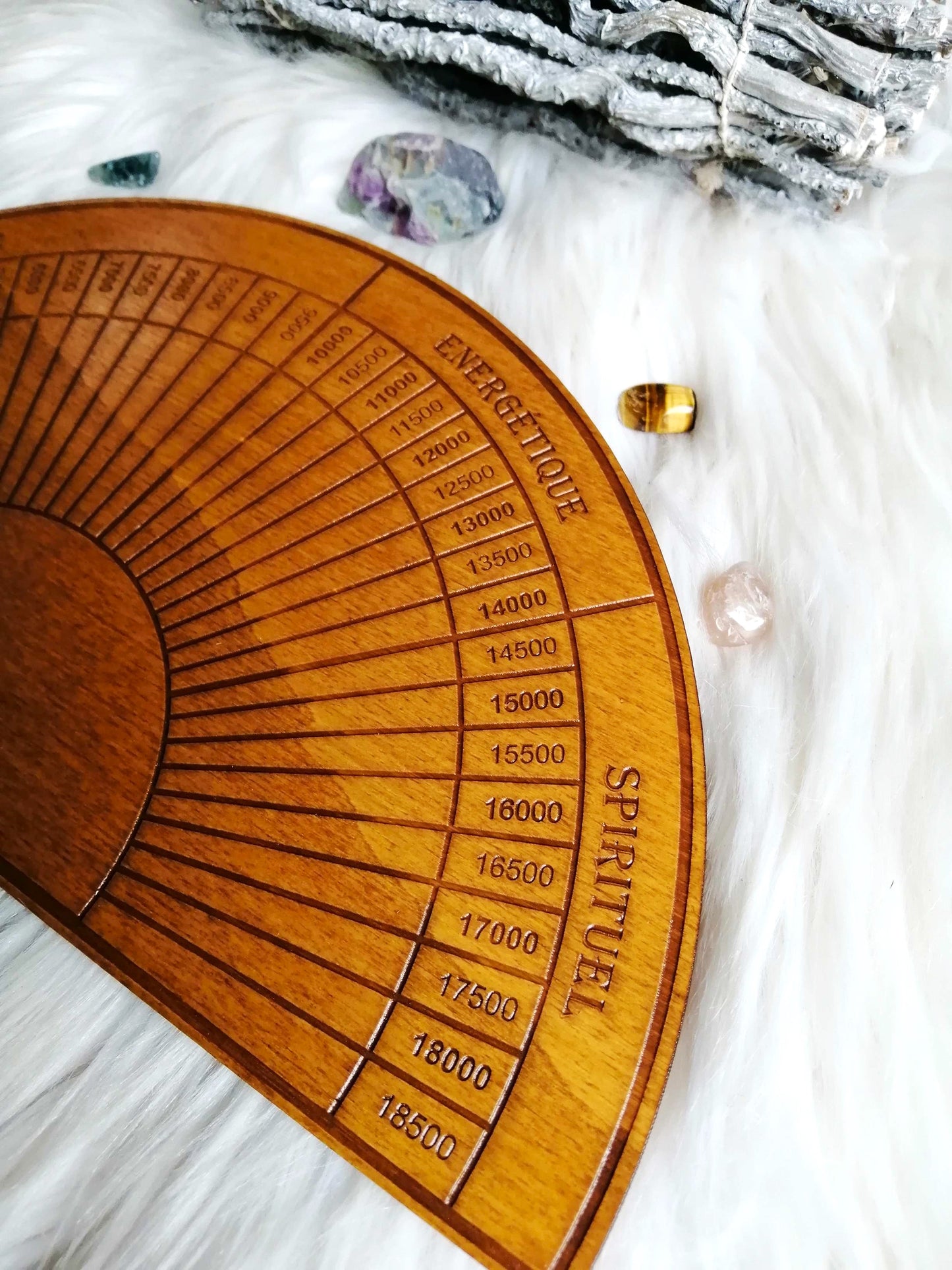🔮 Planche de Radiesthésie Échelle de Bovis – Outil Artisanale pour Mesure Énergétique et Pendule