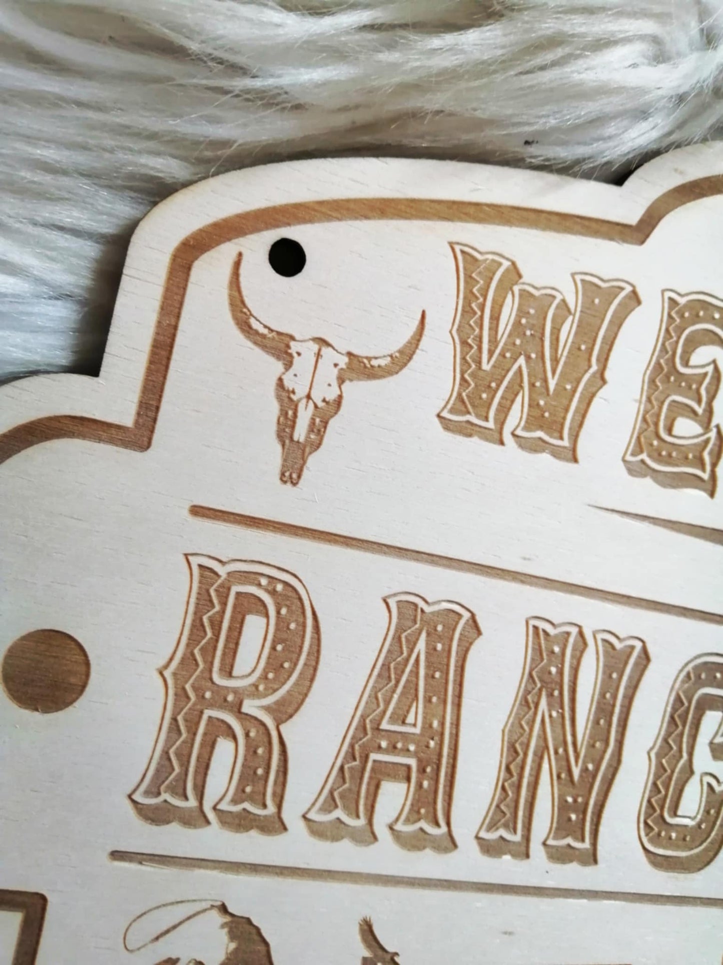 Panneau bois gravé déco western – artisanat français