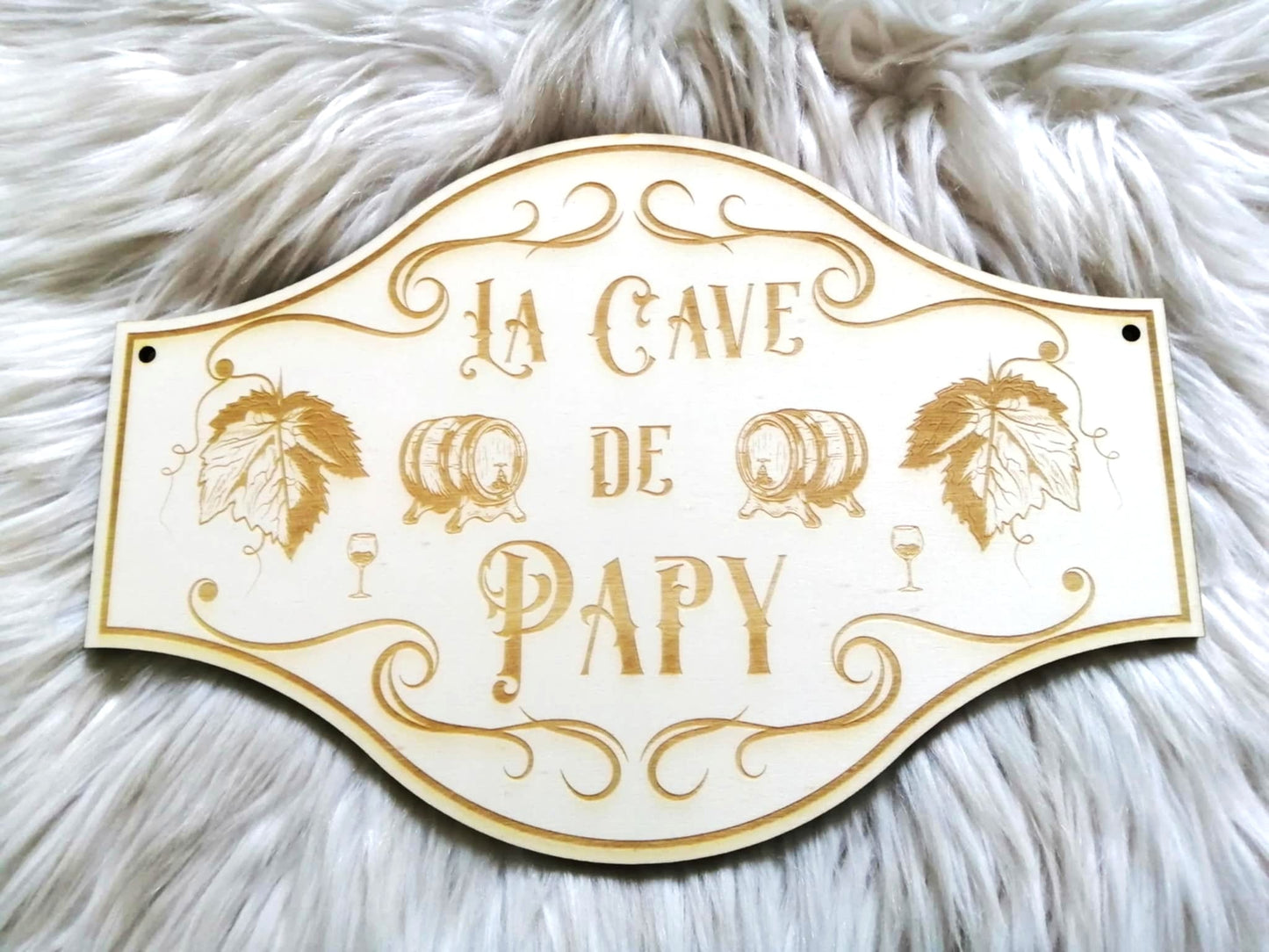 Idée cadeau pour papy - plaque gravée en bois personnalisée