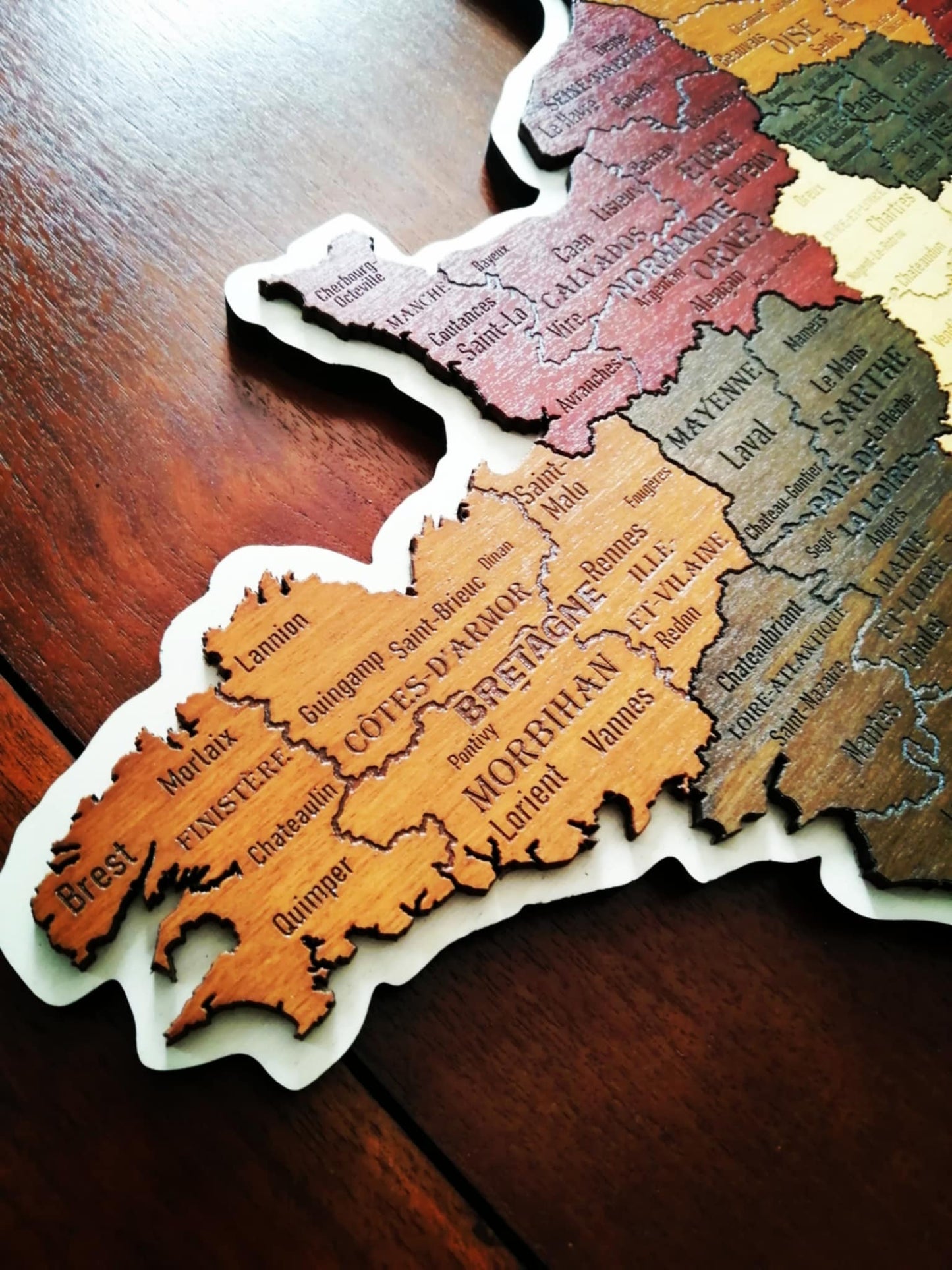 Carte de France en bois