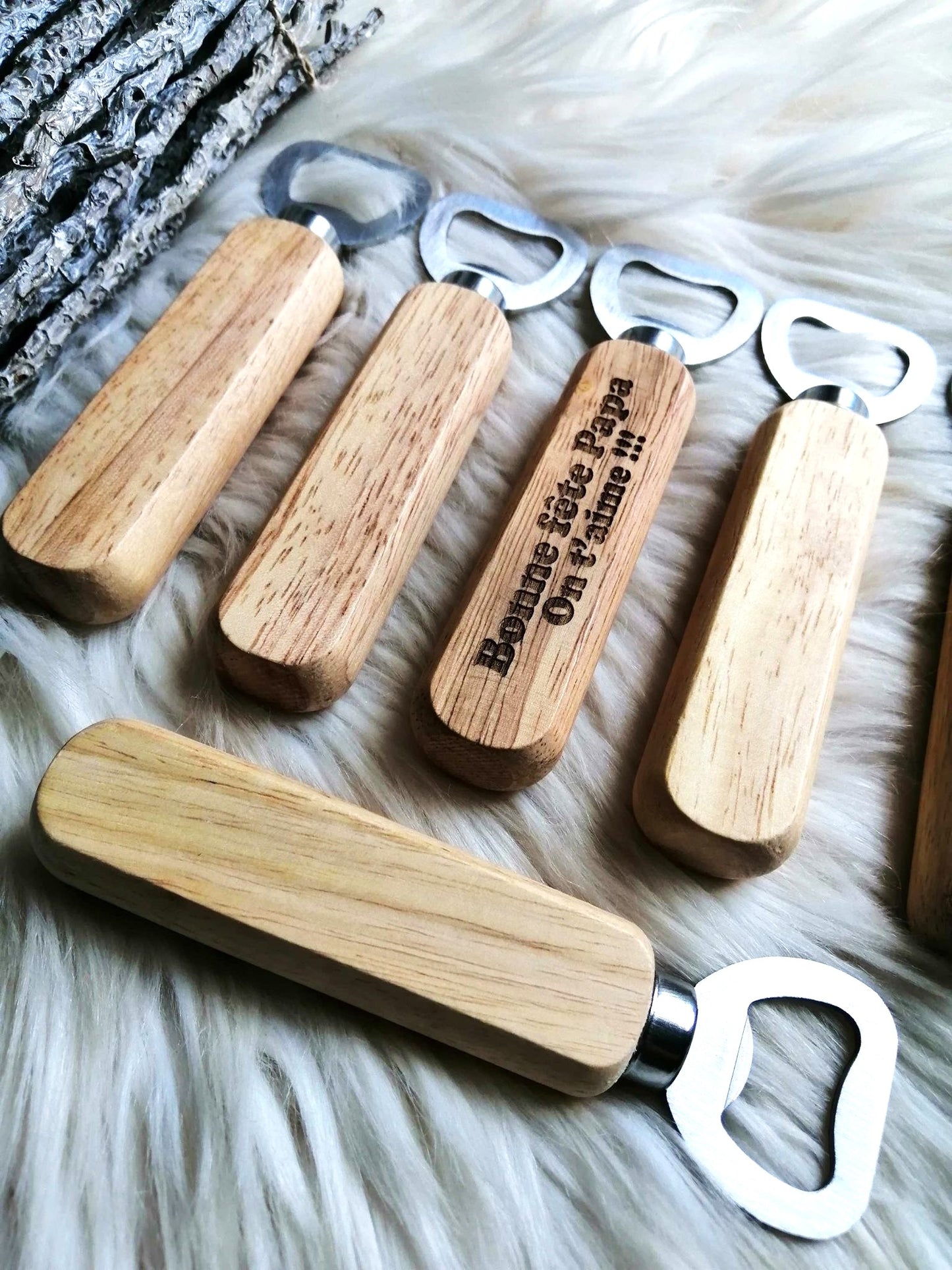 Ouvre-Bouteille Décapsuleur en Bois Personnalisable
