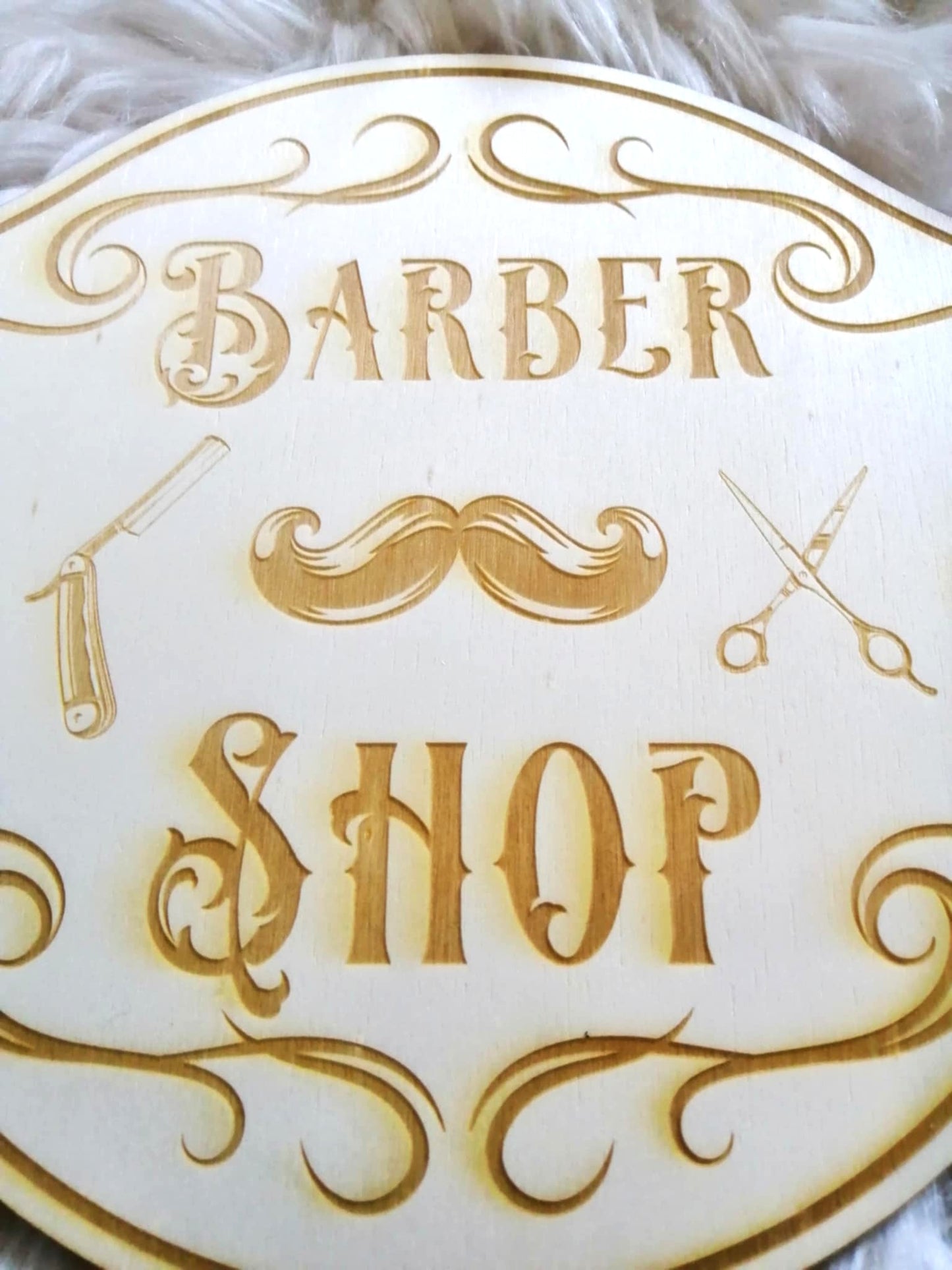 Plaque murale Barber Shop en bois