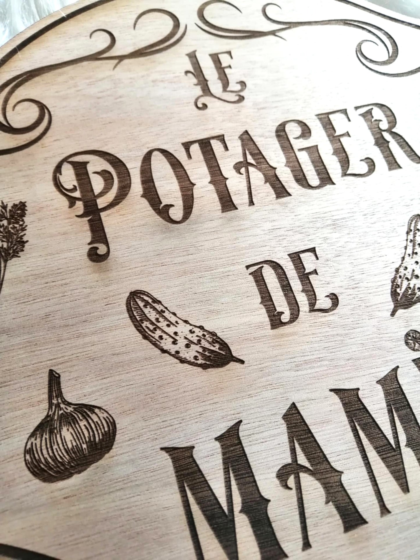 Plaque bois personnalisée jardin grand-mère