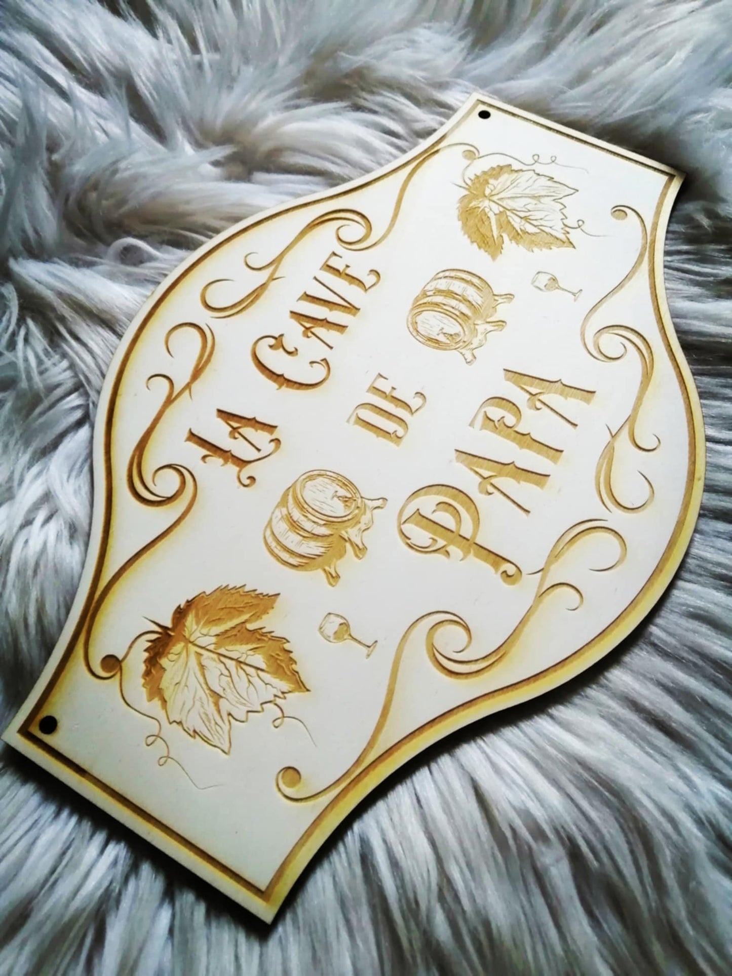 Plaque, pancarte Bois Personnalisée "La Cave de Papy/ Papa" – Gravure Artisanale pour Cave, Garage ou Atelier