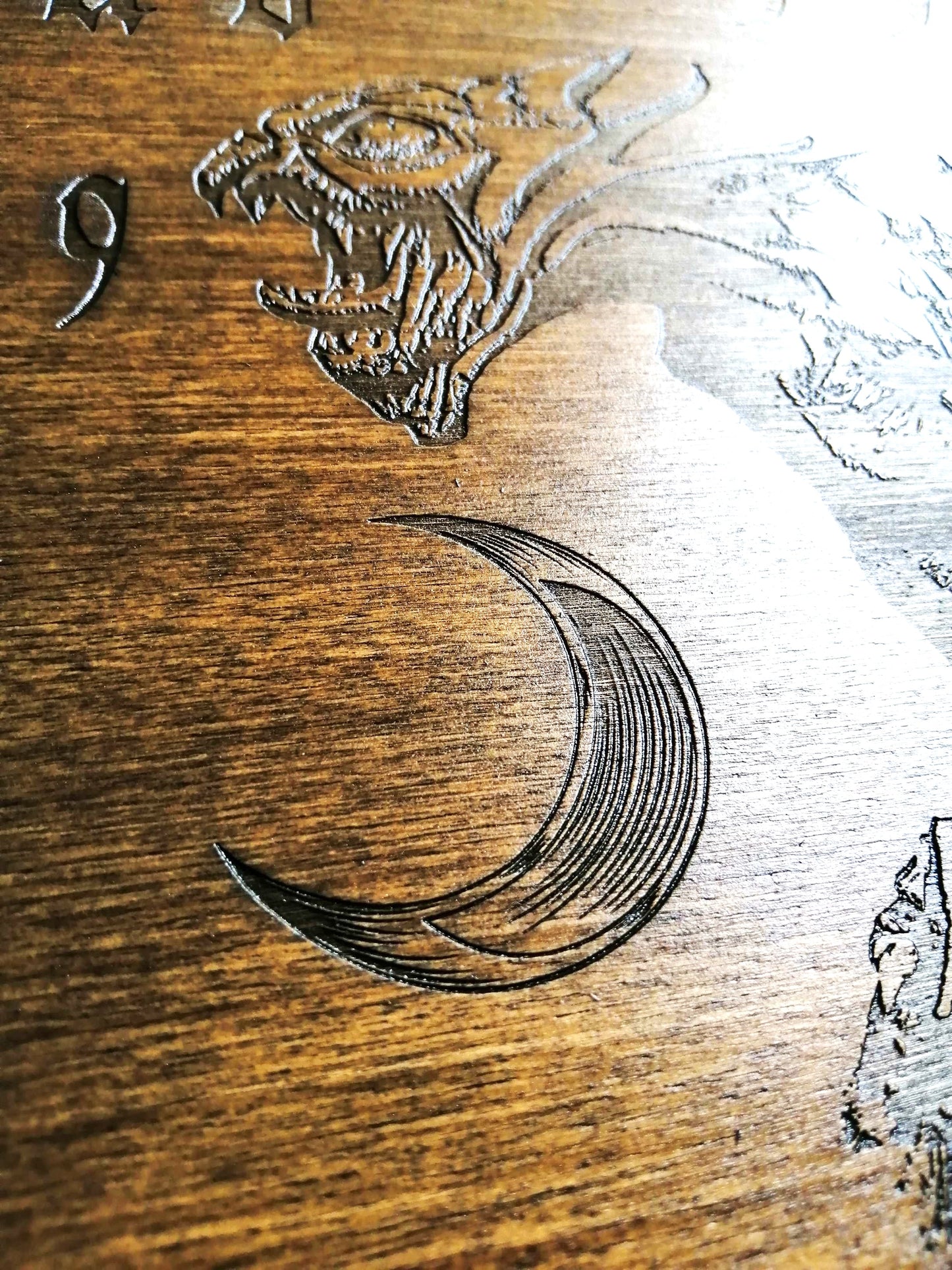 Planche Ouija 'La Gargouille' Artisanale - Grand Format en Bois, Divination et Décoration Mystique Unique