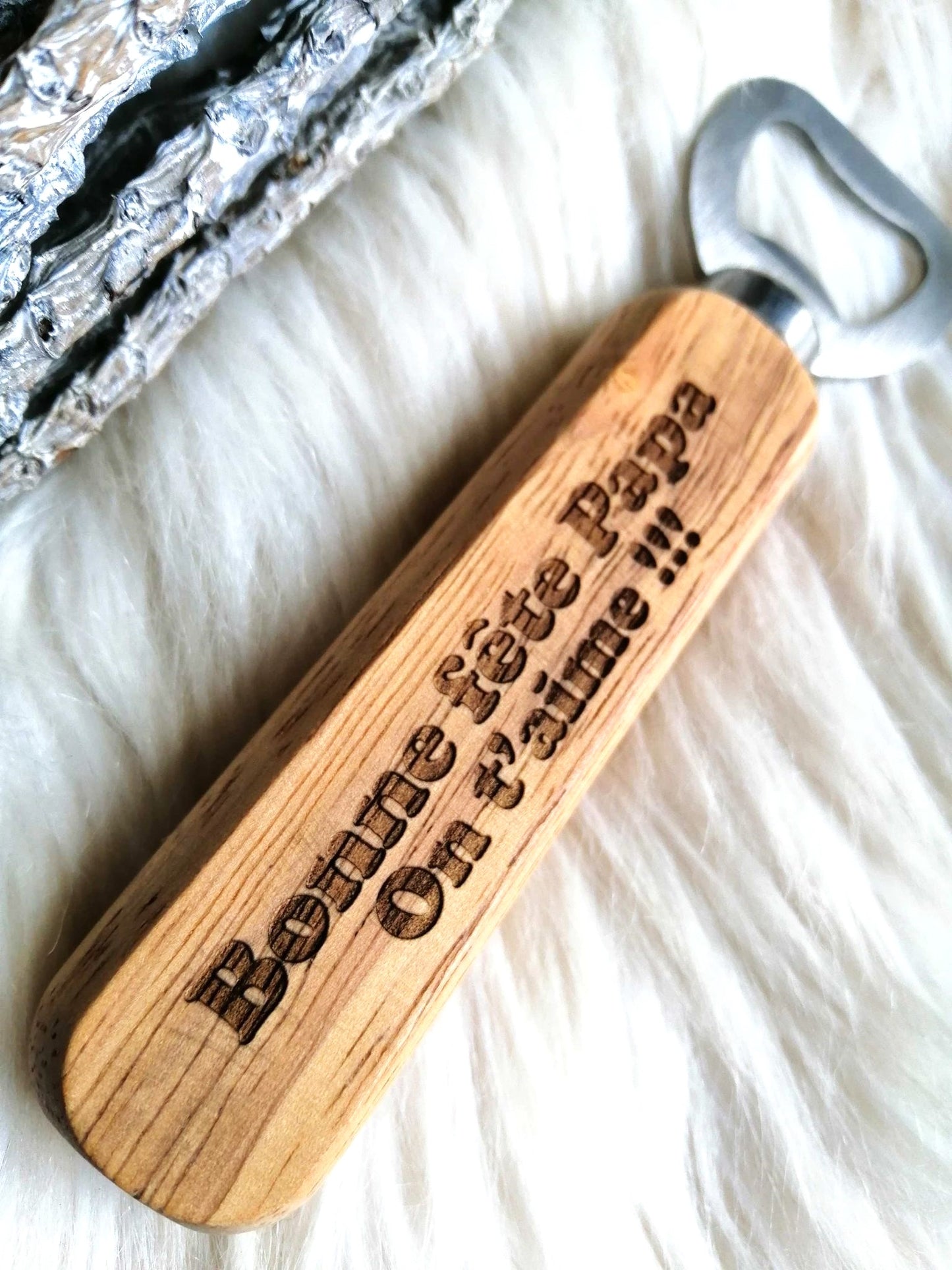 Ouvre-Bouteille Décapsuleur en Bois Personnalisable