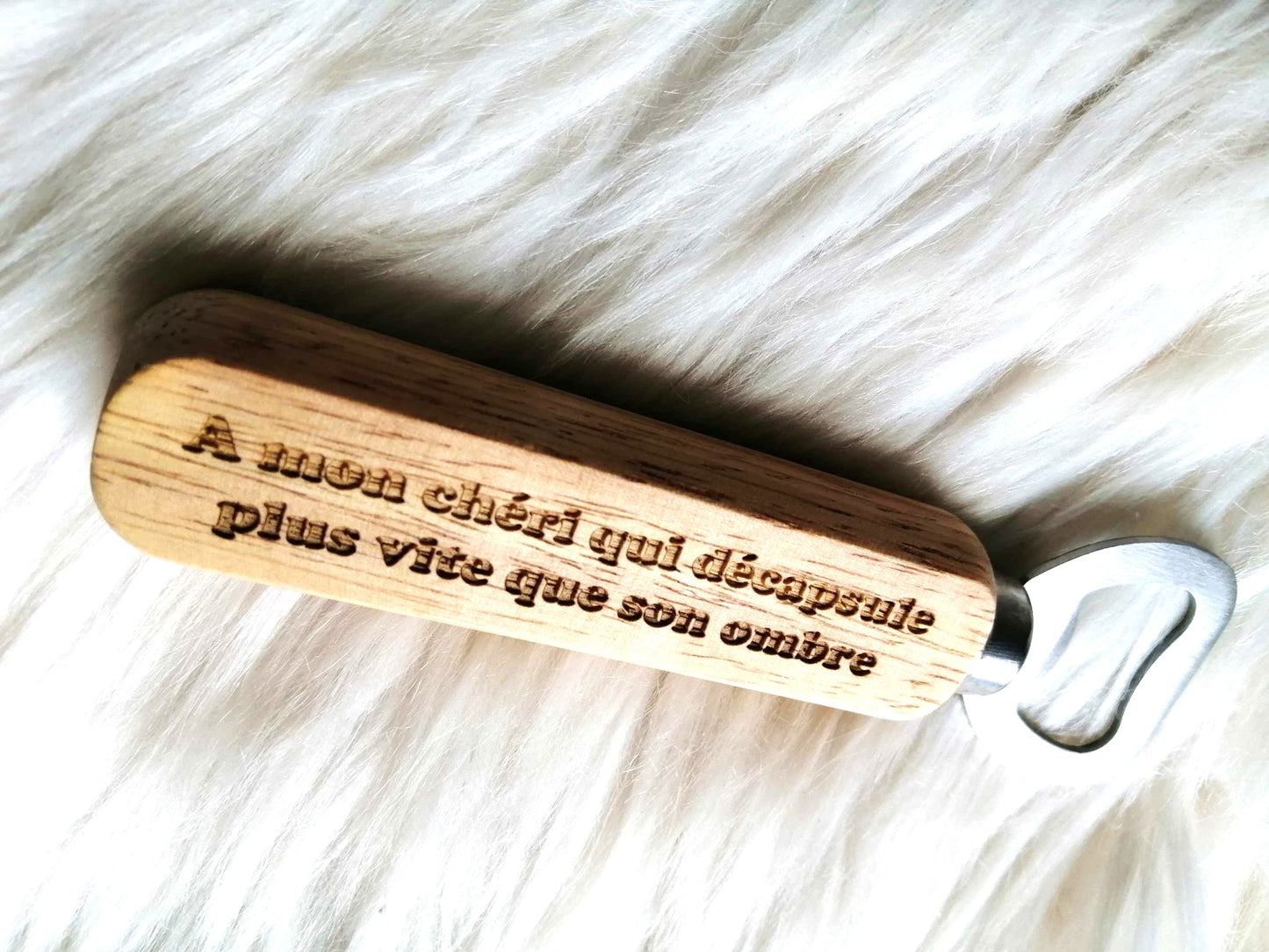 Ouvre-Bouteille Décapsuleur en Bois Personnalisable