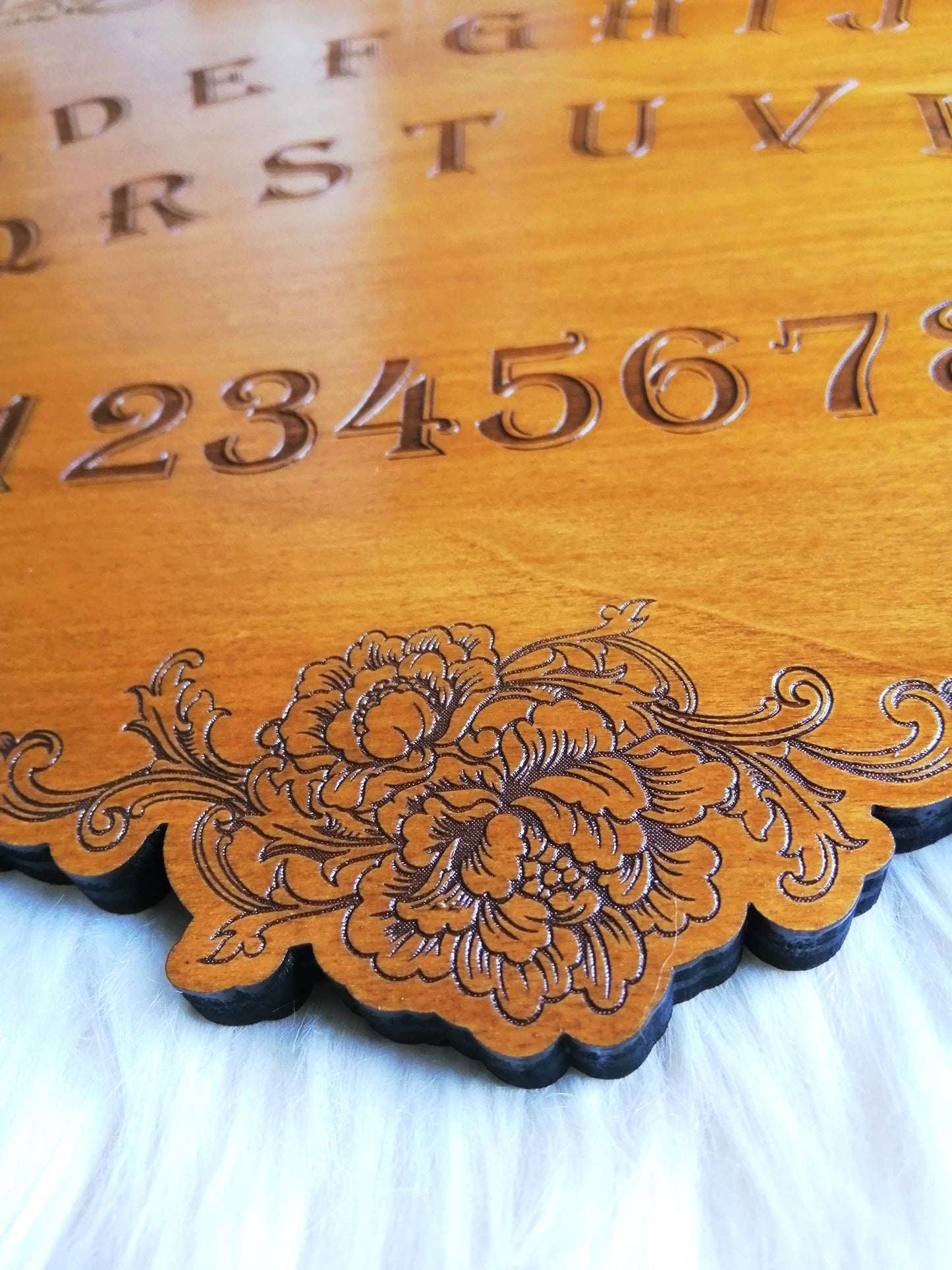 Planche Ouija Florale Artisanale - Grand Format en Bois de Qualité, Divination et Décoration Ésotérique Unique