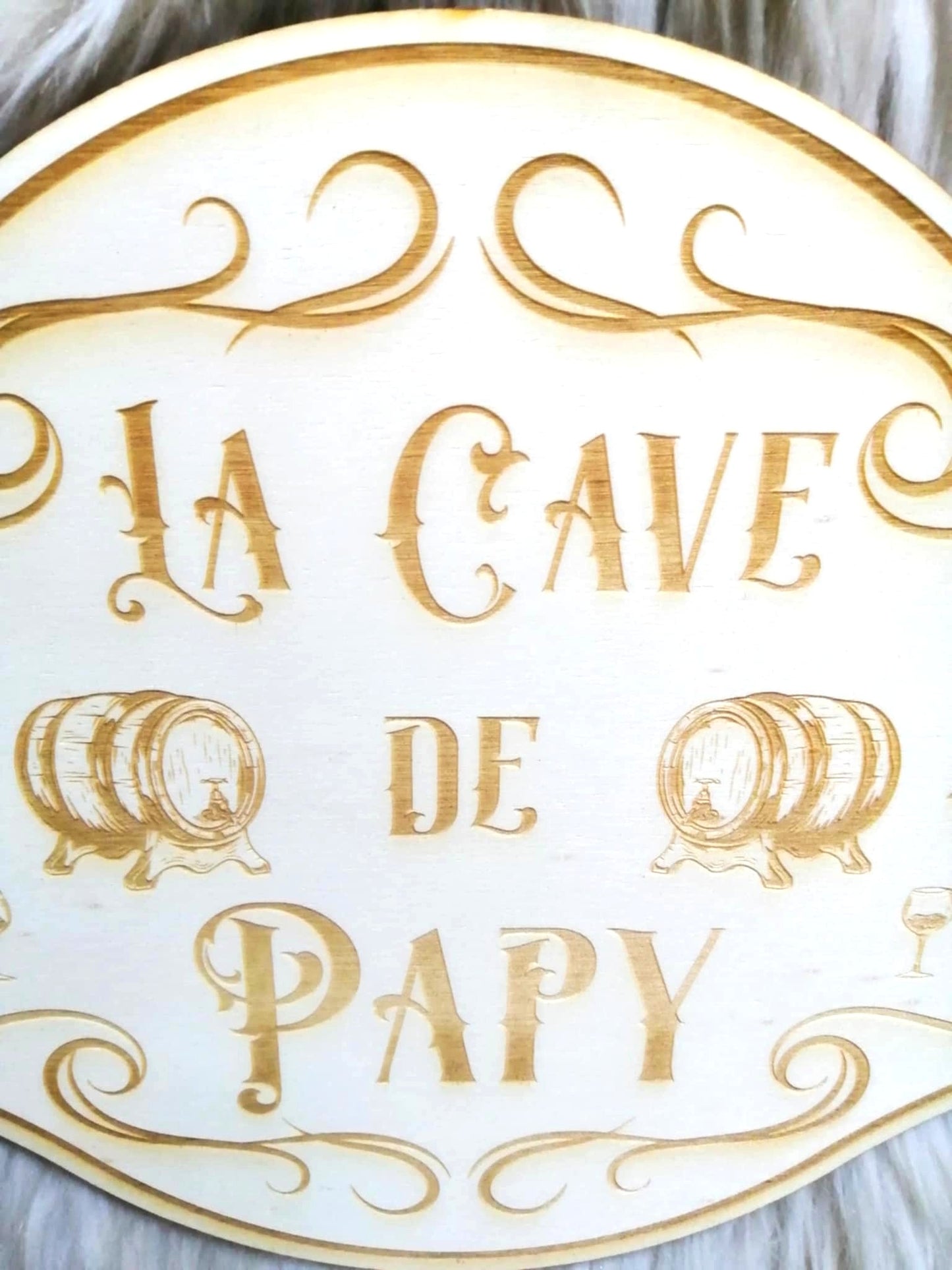 Pancarte La cave de Papy gravée et fabriquée à la main en France