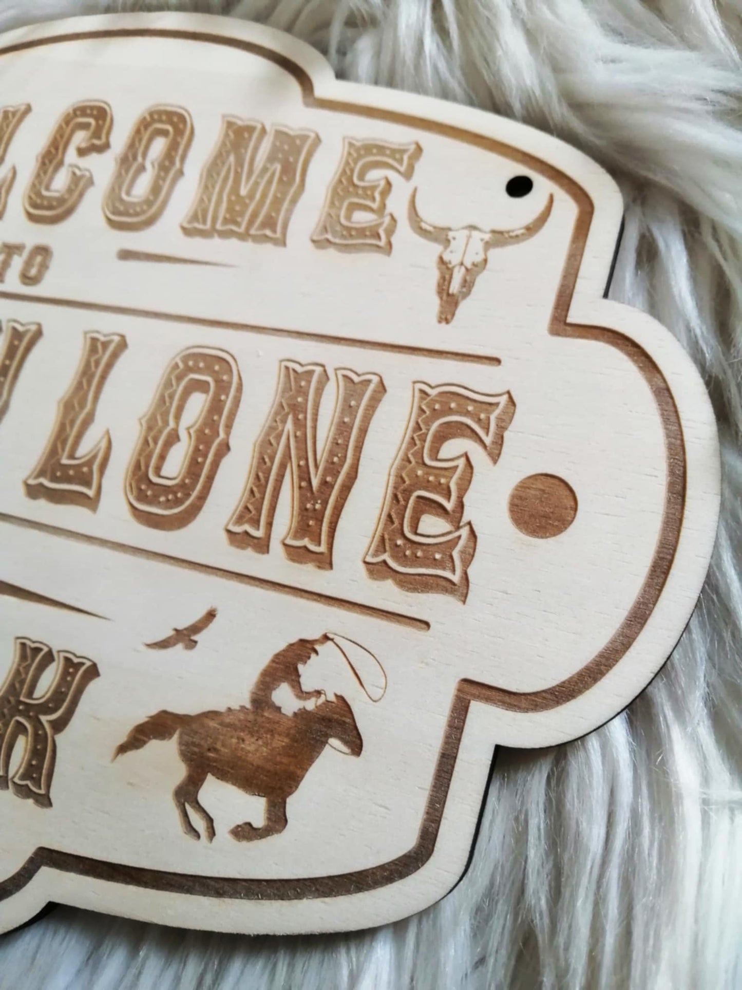 Plaque gravée Welcome Ranch Lone Creek – personnalisable artisanale