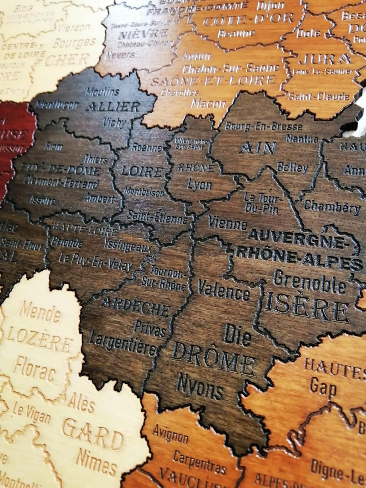 france carte en bois