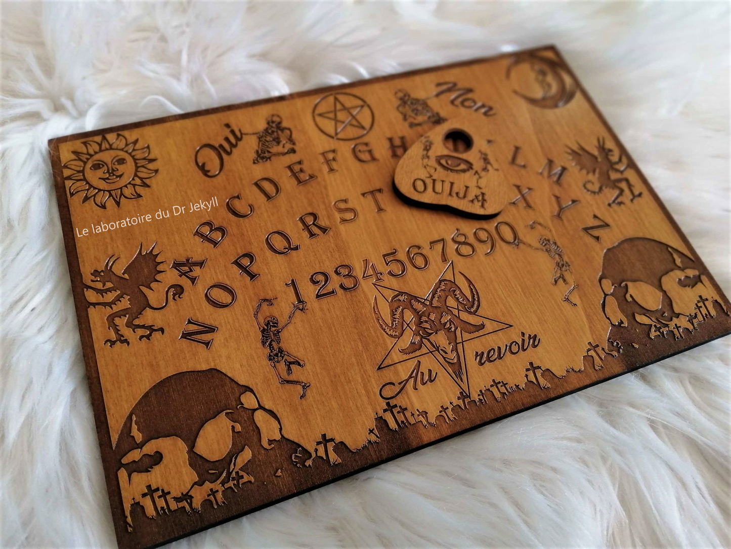Planche Ouija La Ténébreuse Artisanale - Grand Format, Bois de Qualité, Décoration et Divination Ésotérique