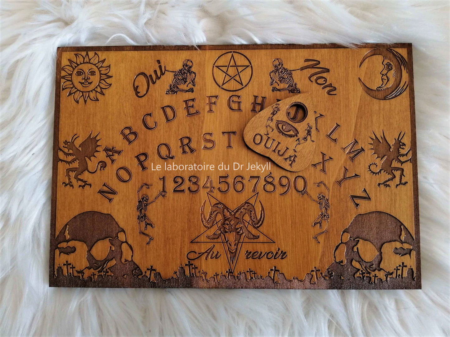 Planche Ouija La Ténébreuse Artisanale - Grand Format, Bois de Qualité, Décoration et Divination Ésotérique