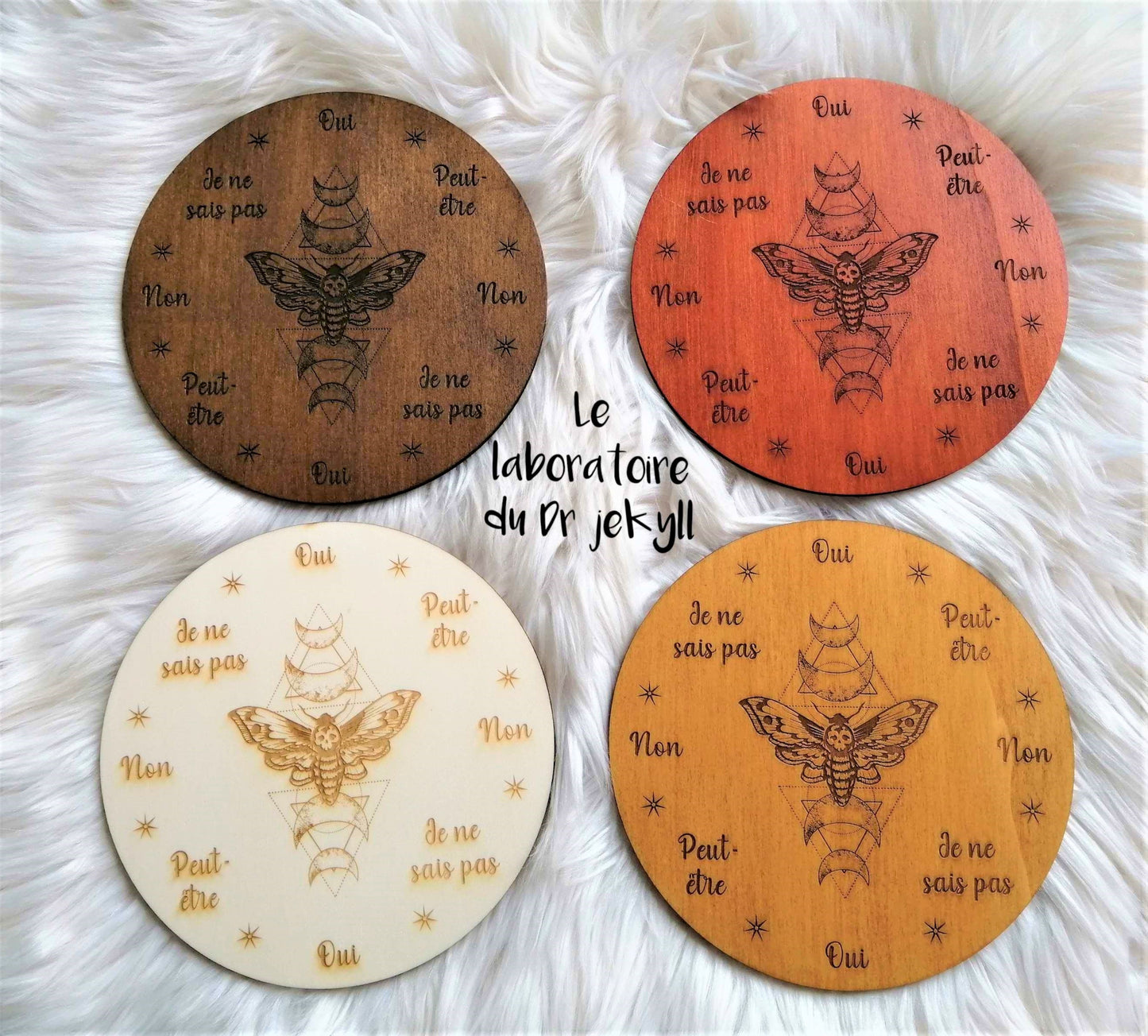 🦋 Planche de Radiesthésie Papillon Lunaire – Outil Artisanale pour Pendule et Divination Spirituelle