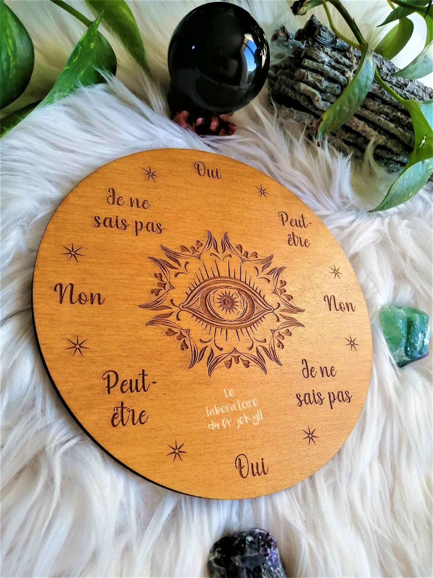 🔮 Planche de Radiesthésie Œil Divin – Outil Artisanale pour Pendule et Divination Spirituelle