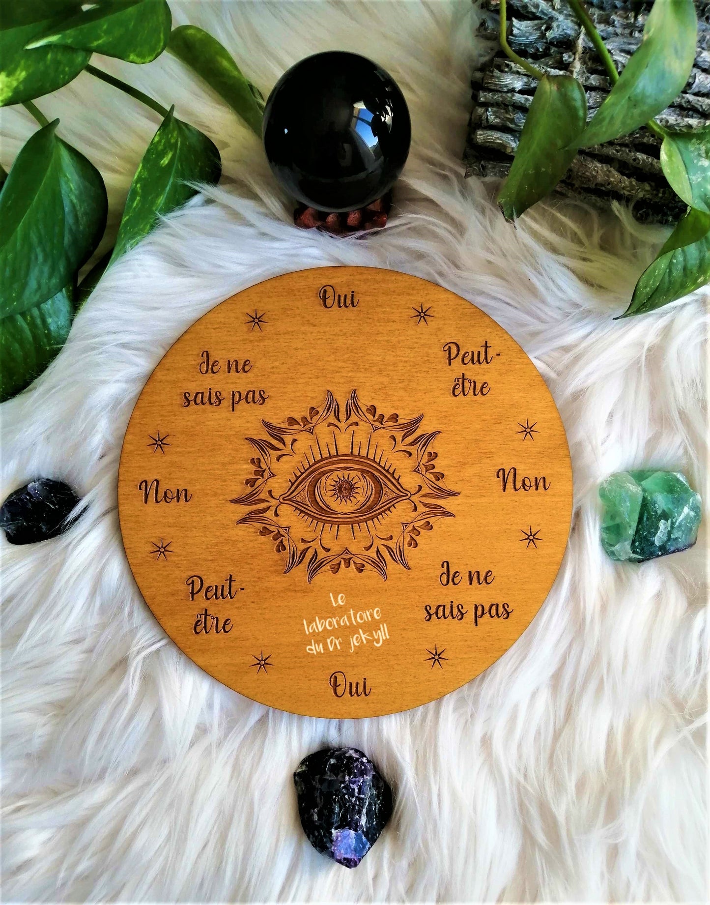 🔮 Planche de Radiesthésie Œil Divin – Outil Artisanale pour Pendule et Divination Spirituelle