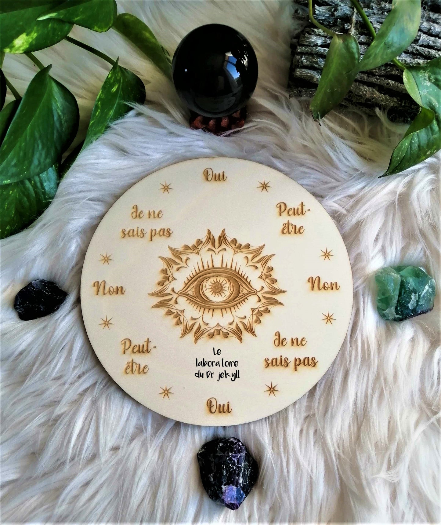 🔮 Planche de Radiesthésie Œil Divin – Outil Artisanale pour Pendule et Divination Spirituelle