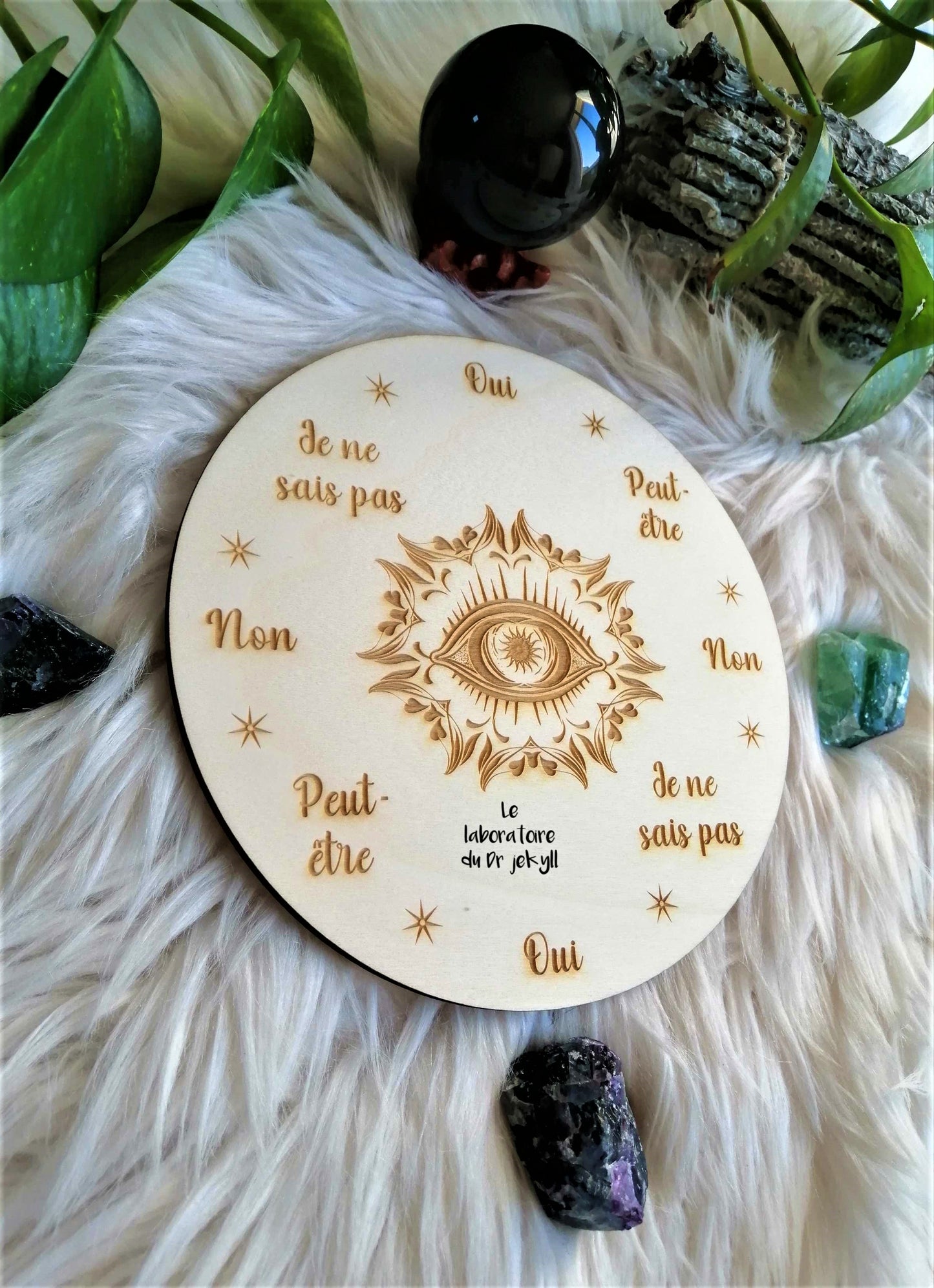 🔮 Planche de Radiesthésie Œil Divin – Outil Artisanale pour Pendule et Divination Spirituelle