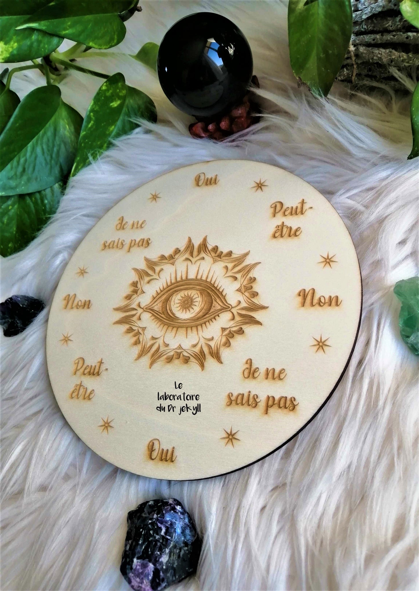 🔮 Planche de Radiesthésie Œil Divin – Outil Artisanale pour Pendule et Divination Spirituelle