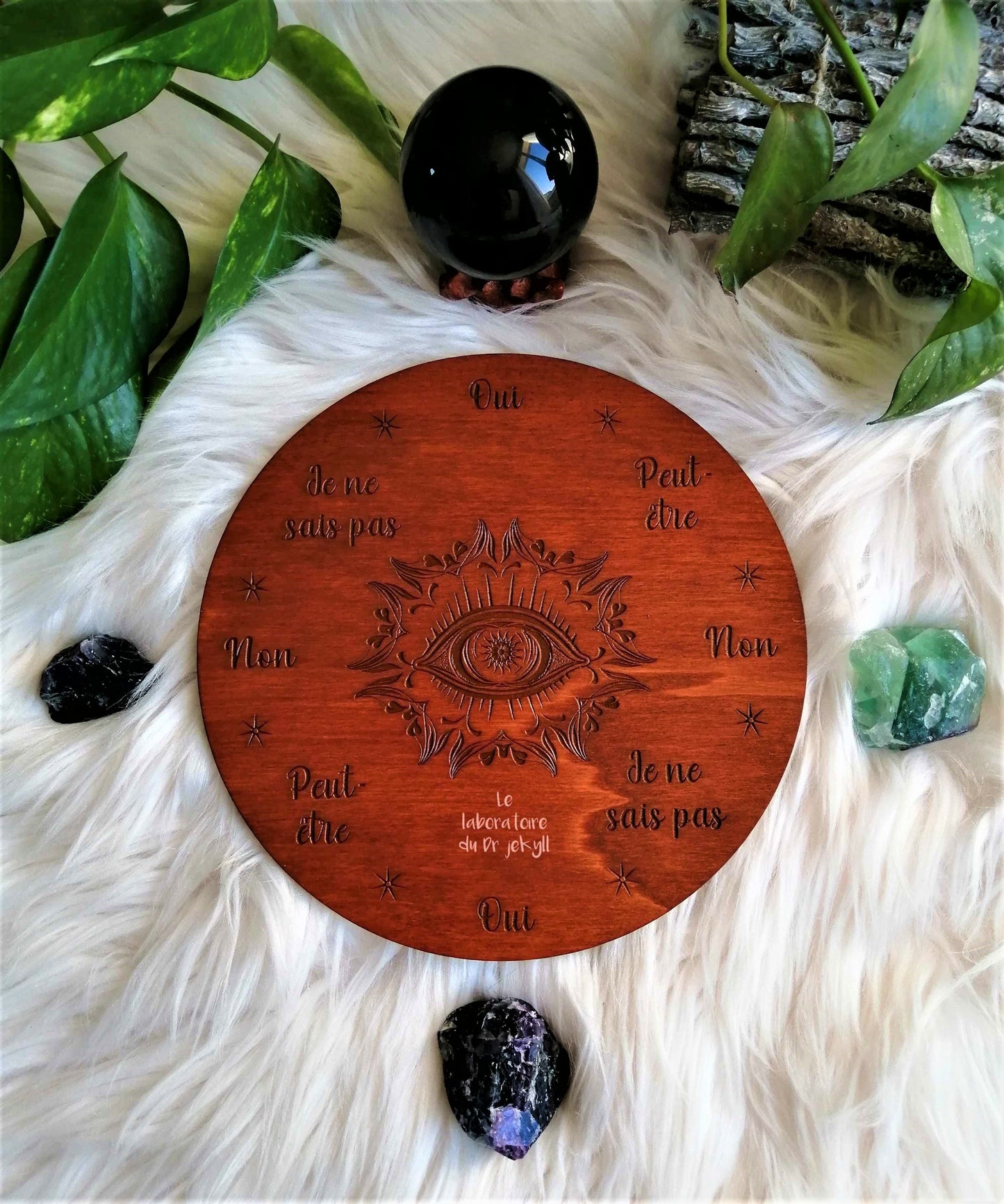 🔮 Planche de Radiesthésie Œil Divin – Outil Artisanale pour Pendule et Divination Spirituelle