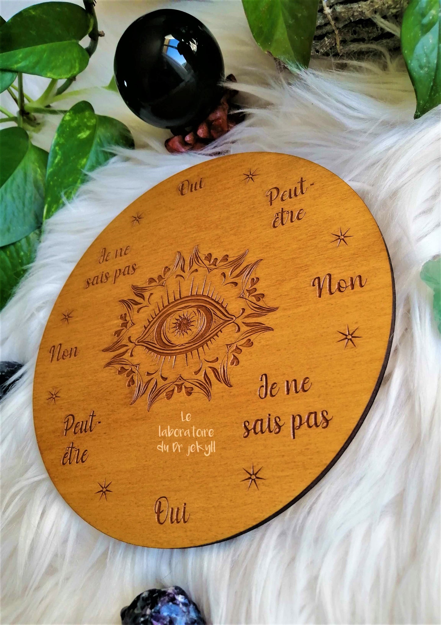 🔮 Planche de Radiesthésie Œil Divin – Outil Artisanale pour Pendule et Divination Spirituelle