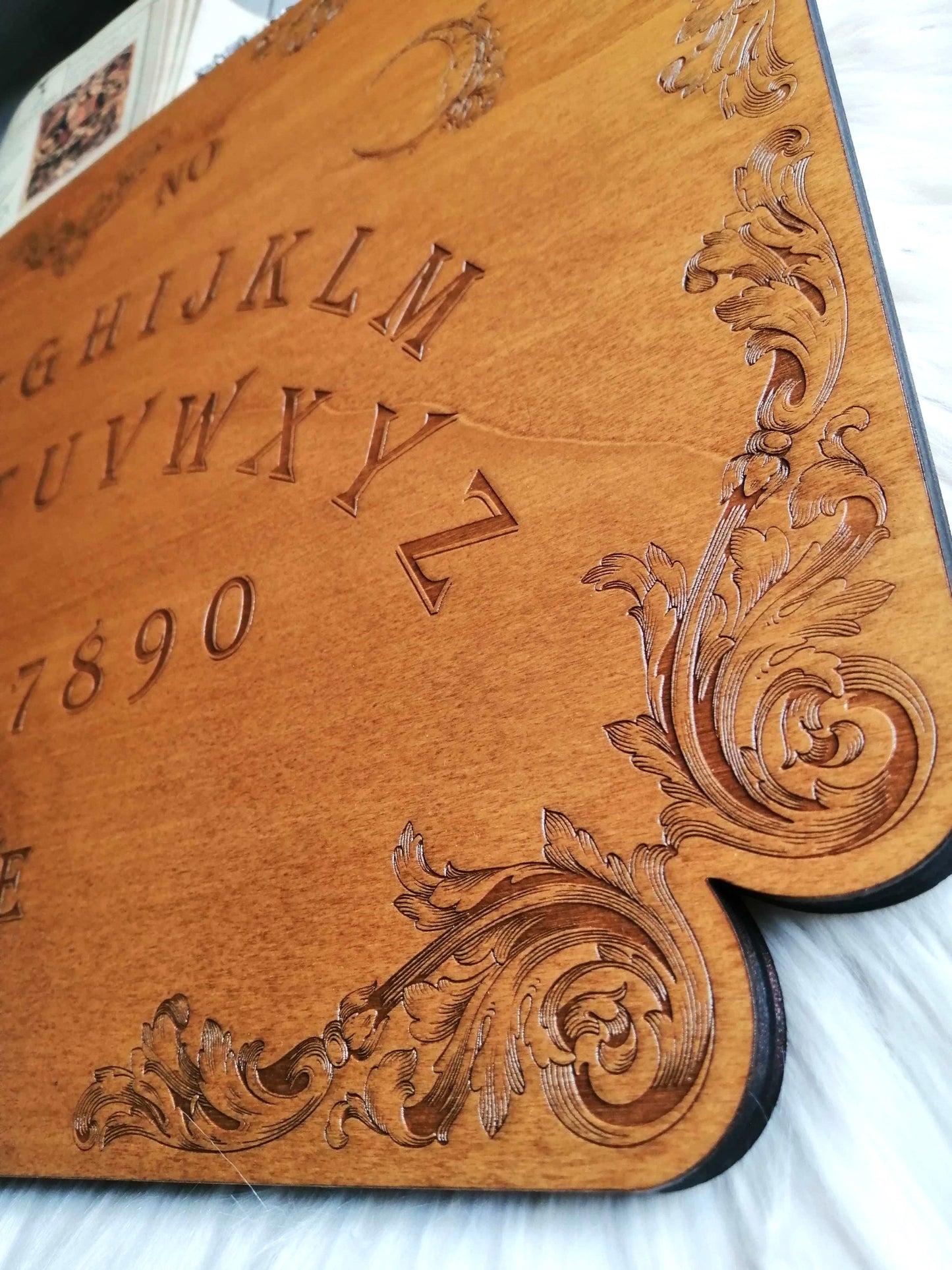 Planche Ouija La Baroque en bois avec goutte incluse – Ensemble complet pour pratiques spirituelles