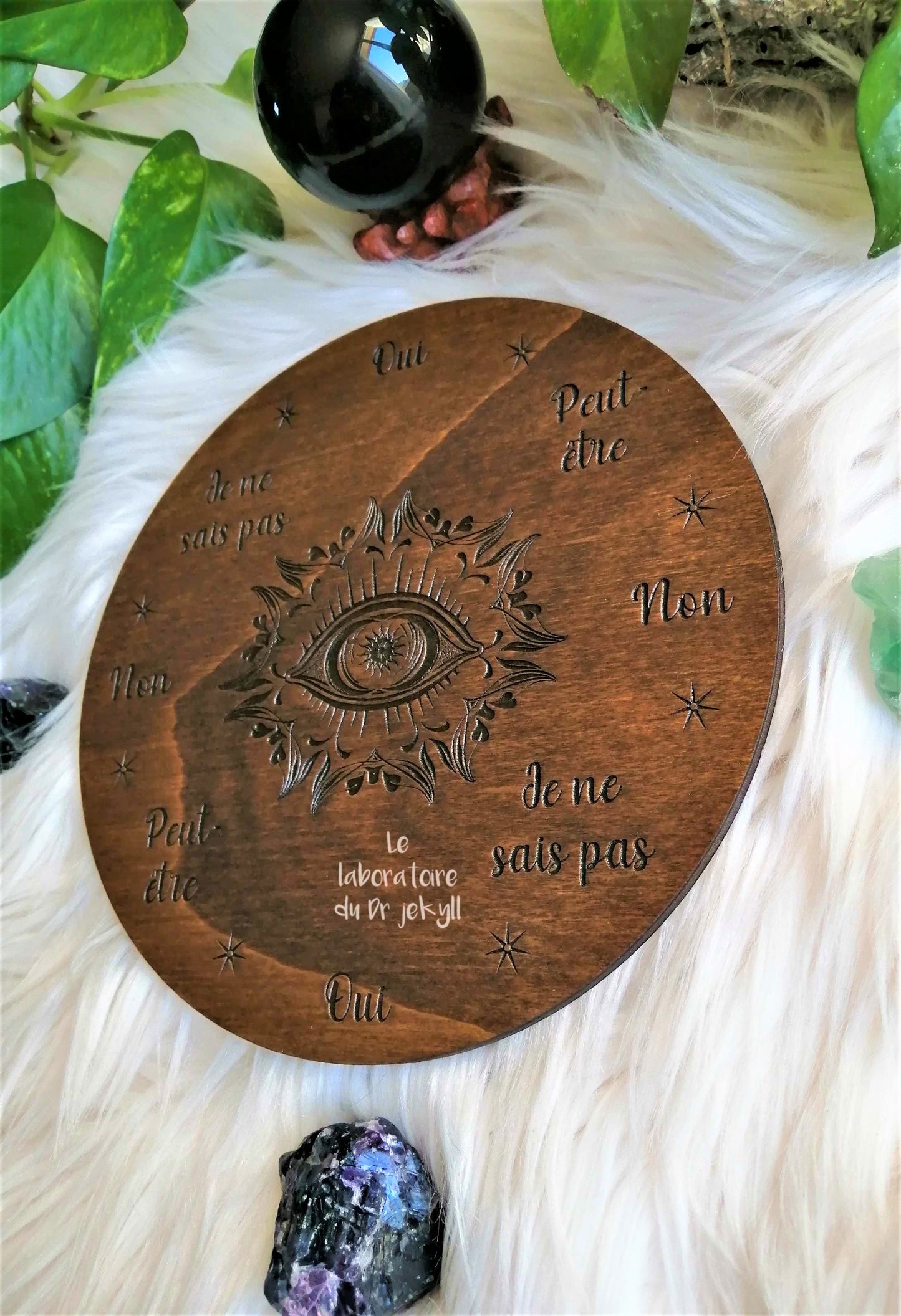 🔮 Planche de Radiesthésie Œil Divin – Outil Artisanale pour Pendule et Divination Spirituelle
