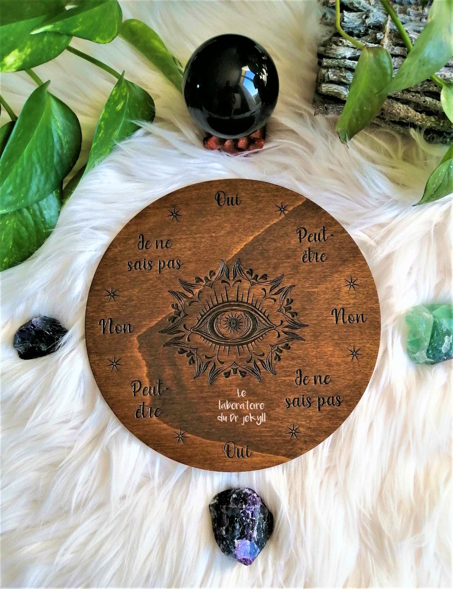 🔮 Planche de Radiesthésie Œil Divin – Outil Artisanale pour Pendule et Divination Spirituelle