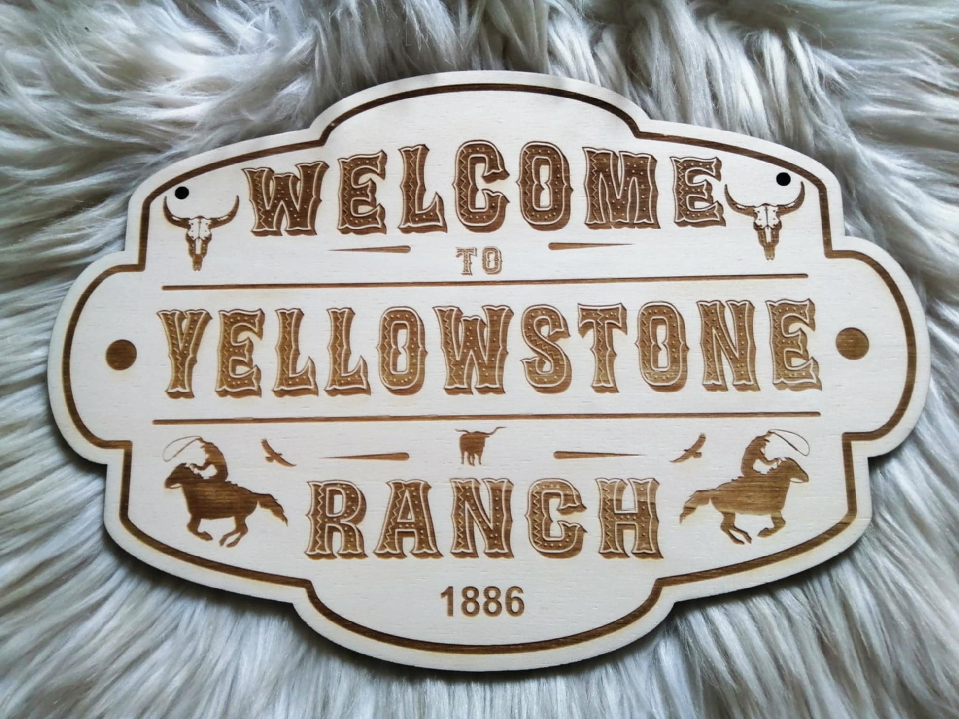 Dutton ranch Plaque Welcome to Yellowstone Ranch gravée en bois