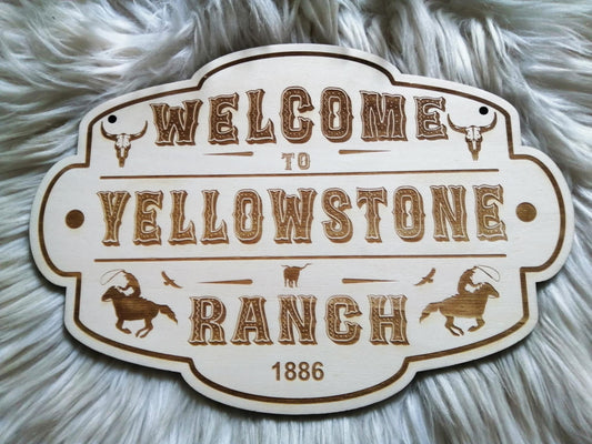 Dutton ranch Plaque Welcome to Yellowstone Ranch gravée en bois