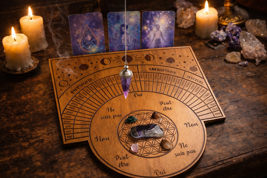 🔮 Planche de Radiesthésie Cartomancie – Outil Artisanale pour Pendule et Divination